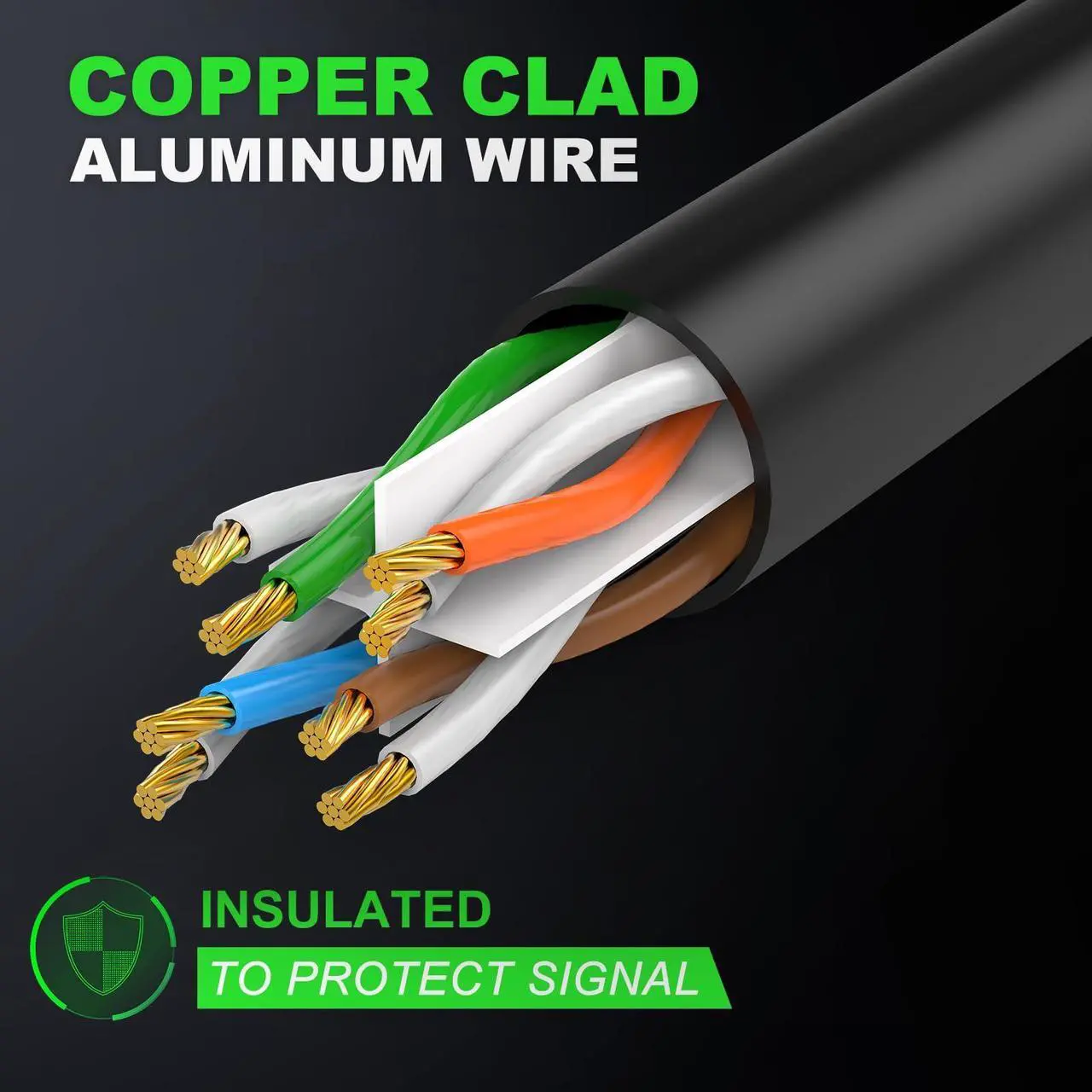 Alt view image 3 of 5 - CableGeeker Cat6 Outdoor Ethernet Cable 150 ft CCA Copper Clad, Heavy Duty Internet Network Cable, Direct Burial, Waterproof, In-Ground, POE, UV Jacket, 24AWG Cat 6 RJ45 Patch Cable - 150ft, Black