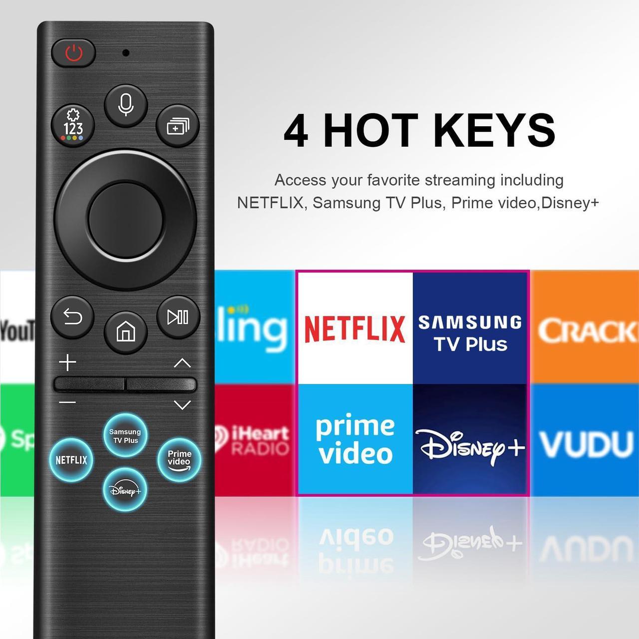Alt view image 3 of 5 - BN59-01385A for Samsung Solar TV Remote, Voice Rechargeable Control for Samsung Frame TV Remote, Compatible with Samsung Smart Frame TV, Ultra HD 4K 8K Neo QLED Crystal UHD TV (BN59-01385B)