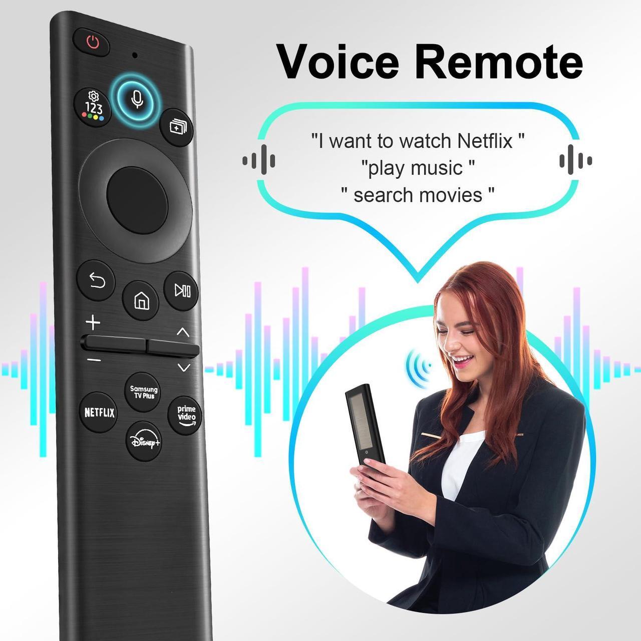 Alt view image 4 of 5 - BN59-01385A for Samsung Solar TV Remote, Voice Rechargeable Control for Samsung Frame TV Remote, Compatible with Samsung Smart Frame TV, Ultra HD 4K 8K Neo QLED Crystal UHD TV (BN59-01385B)
