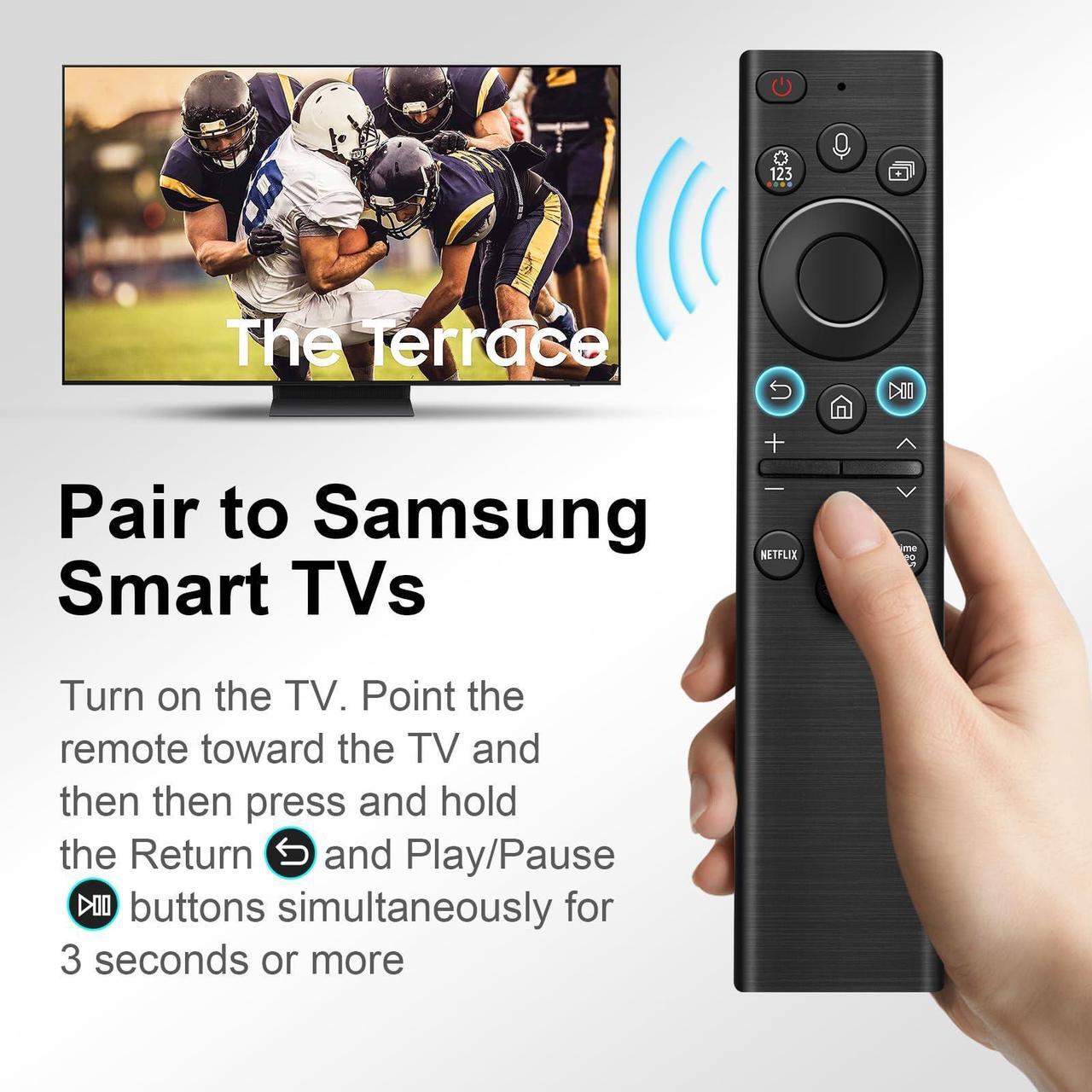 Alt view image 5 of 5 - BN59-01385A for Samsung Solar TV Remote, Voice Rechargeable Control for Samsung Frame TV Remote, Compatible with Samsung Smart Frame TV, Ultra HD 4K 8K Neo QLED Crystal UHD TV (BN59-01385B)
