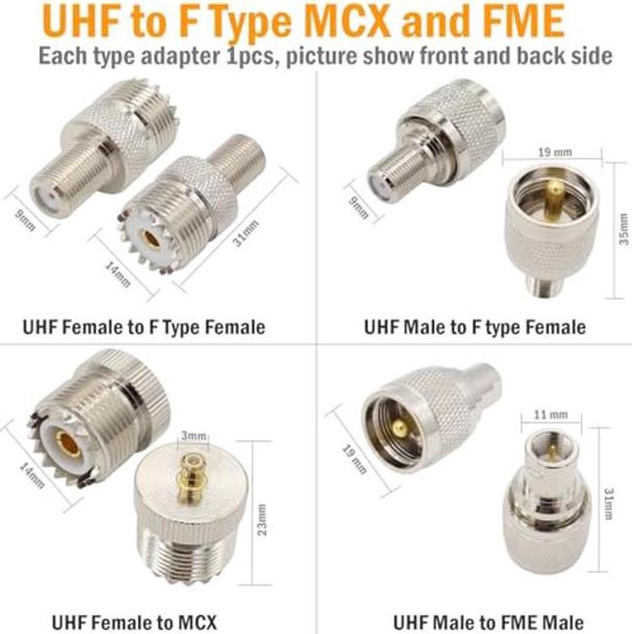 Alt view image 5 of 5 - exgoofit RF Coaxial Adapter Set, 23 Type UHF Adapter Kits, Mini UHF Adapter, PL259 to SMA/BNC/MCX/FME/F/TNC Connector for Ham Radio, CB Radio Antenna Adapter
