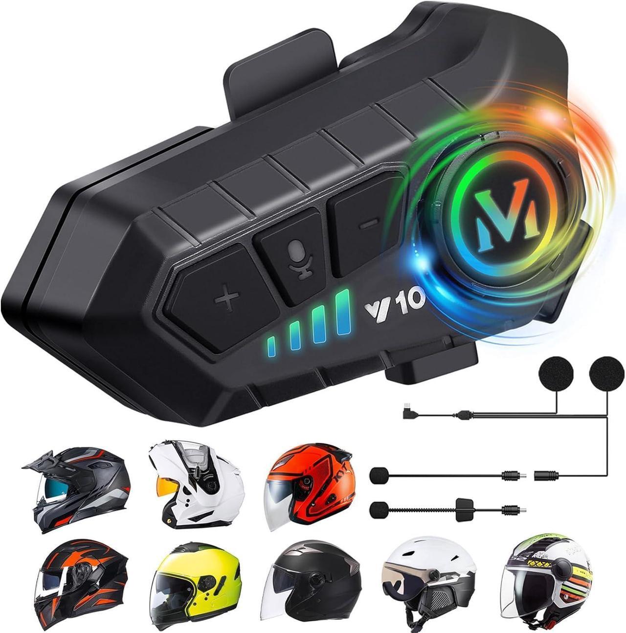 Main image of FEYA Motorcycle Helmet Speakers High Battery Life Helmet Headphone IPX6 Automatic Answer/Call Music Control/Intelligent Noise/Wake up Siri, 2 Different Types of Mic[(Compatible with All Helmets)]