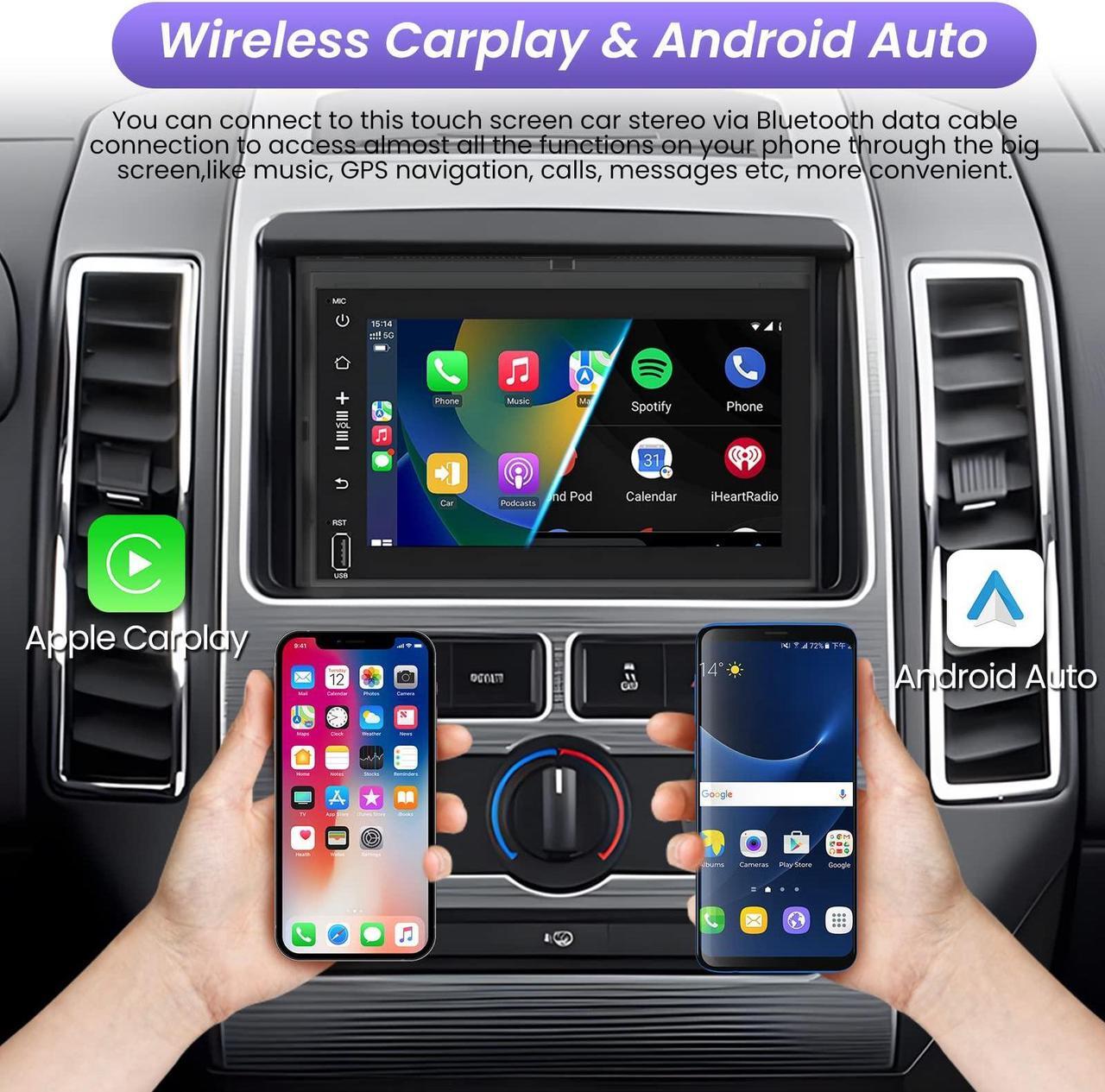 Alt view image 3 of 5 - 5GWiFi Android 12 Car Stereo Radio for Ford F150 F250 F350 2004-2014 4G RAM+64G ROM,7-inches Touchscreen with Carplay& Android Auto GPS FM/AM 1080P Camera(fit Manual AC)