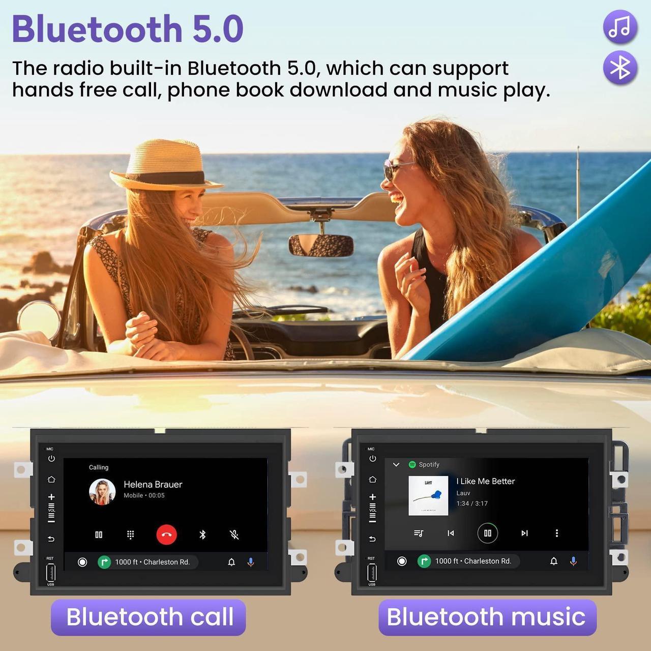 Alt view image 5 of 5 - 5GWiFi Android 12 Car Stereo Radio for Ford F150 F250 F350 2004-2014 4G RAM+64G ROM,7-inches Touchscreen with Carplay& Android Auto GPS FM/AM 1080P Camera(fit Manual AC)