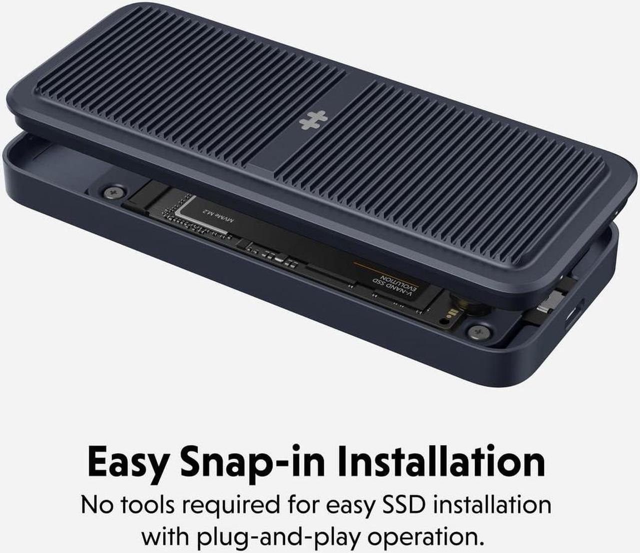 Alt view image 5 of 5 - HyperDrive Next Portable 40Gbps USB4 M.2 NVMe SSD Enclosure with M.2 NVMe SSDs up to 4TB for PS5, Windows 10, macOS 12.4, and newer, Water/Dust Resistant, Fits M.2 SSD Enclosures 2230/2240/2260/2280mm