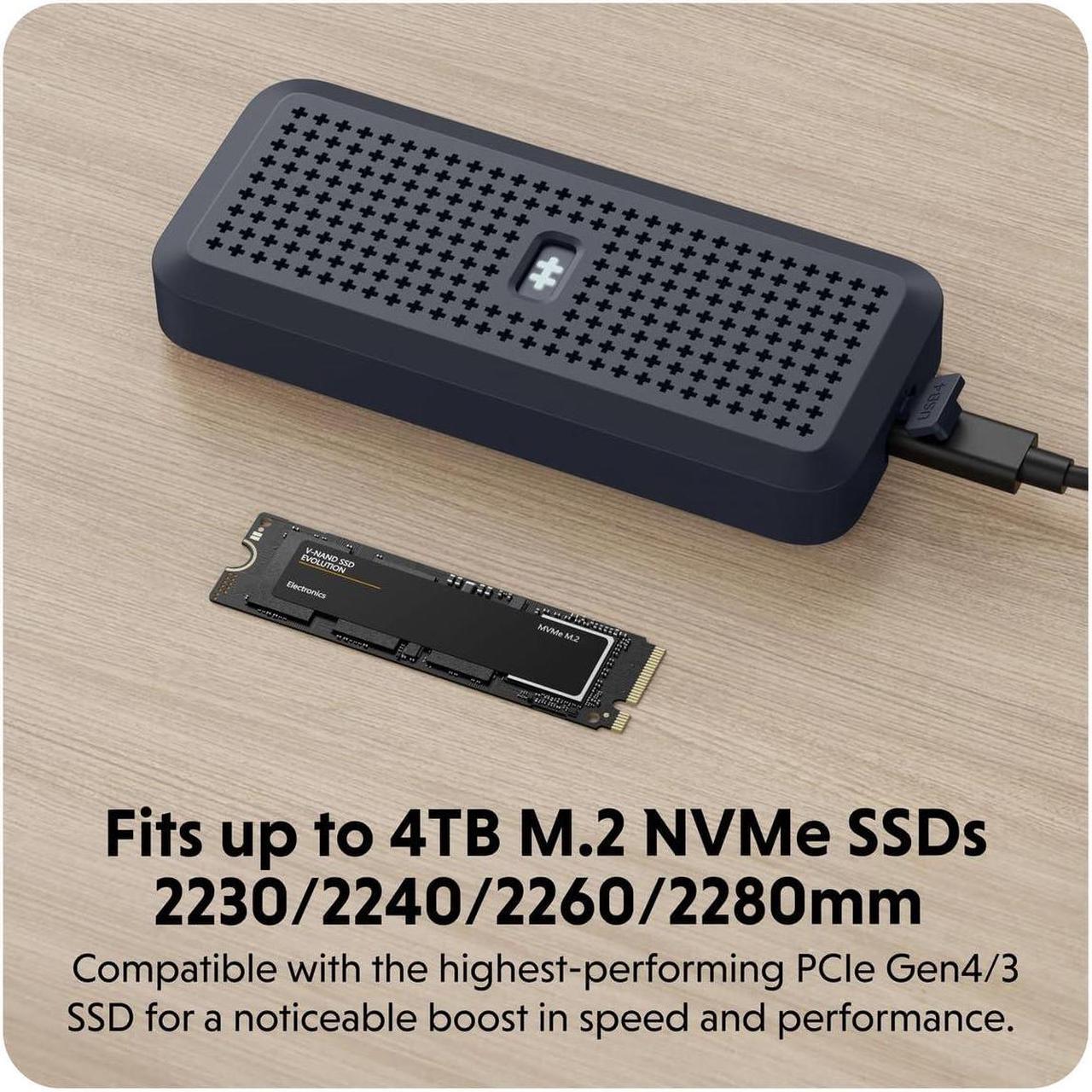 Alt view image 4 of 5 - HyperDrive Next Portable 40Gbps USB4 M.2 NVMe SSD Enclosure with M.2 NVMe SSDs up to 4TB for PS5, Windows 10, macOS 12.4, and newer, Water/Dust Resistant, Fits M.2 SSD Enclosures 2230/2240/2260/2280mm