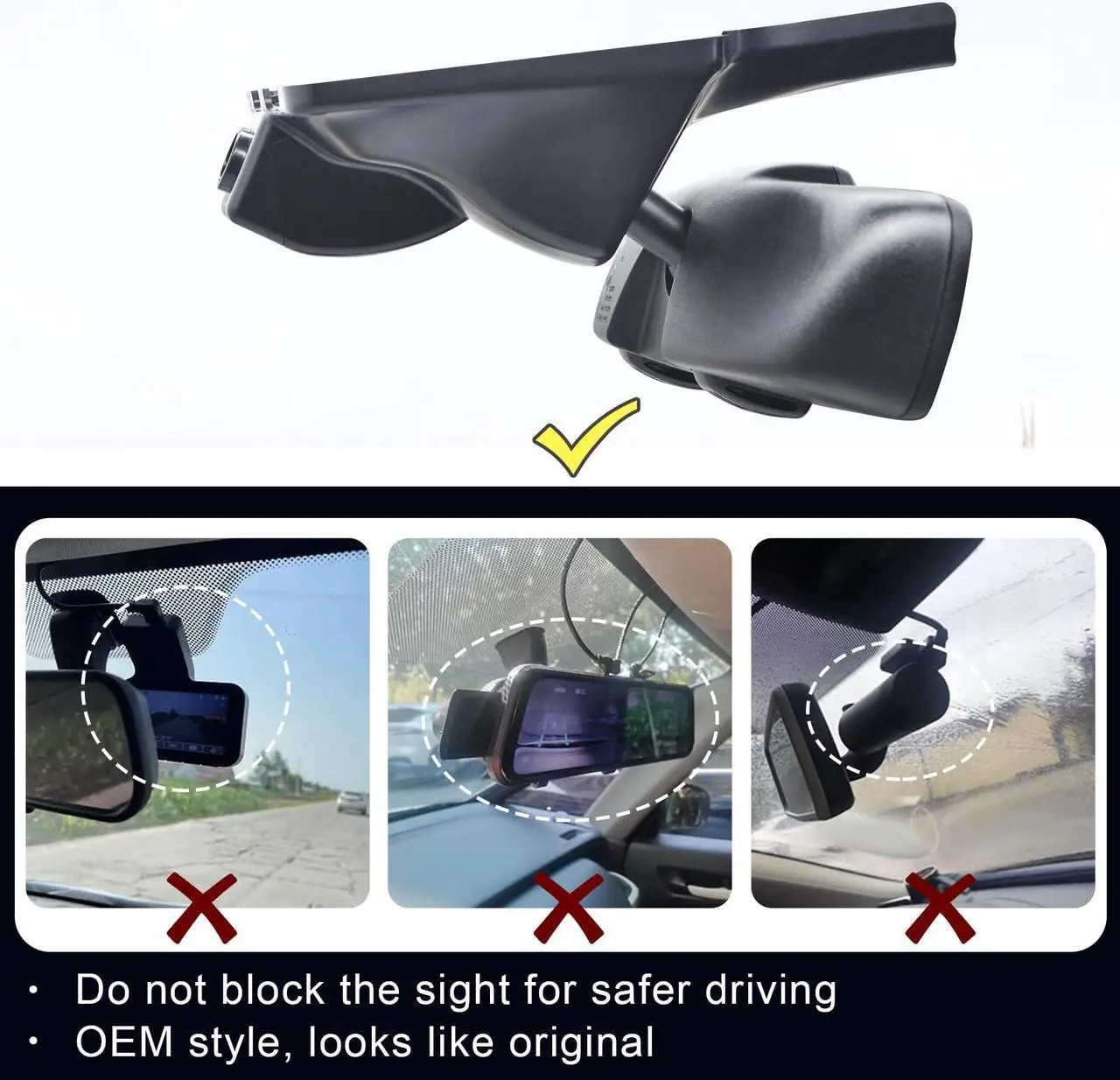 Alt view image 4 of 5 - Mangoal 4K Dash Cam Custom Fit for Chrysler Pacifica 2017 2018 2019 2020 2021 2022 2023 2024 (Model A),Limited Touring-L Pinnacle Touring,Integrated OEM Look, UHD 2160P Video, WiFi & App,128GB Card