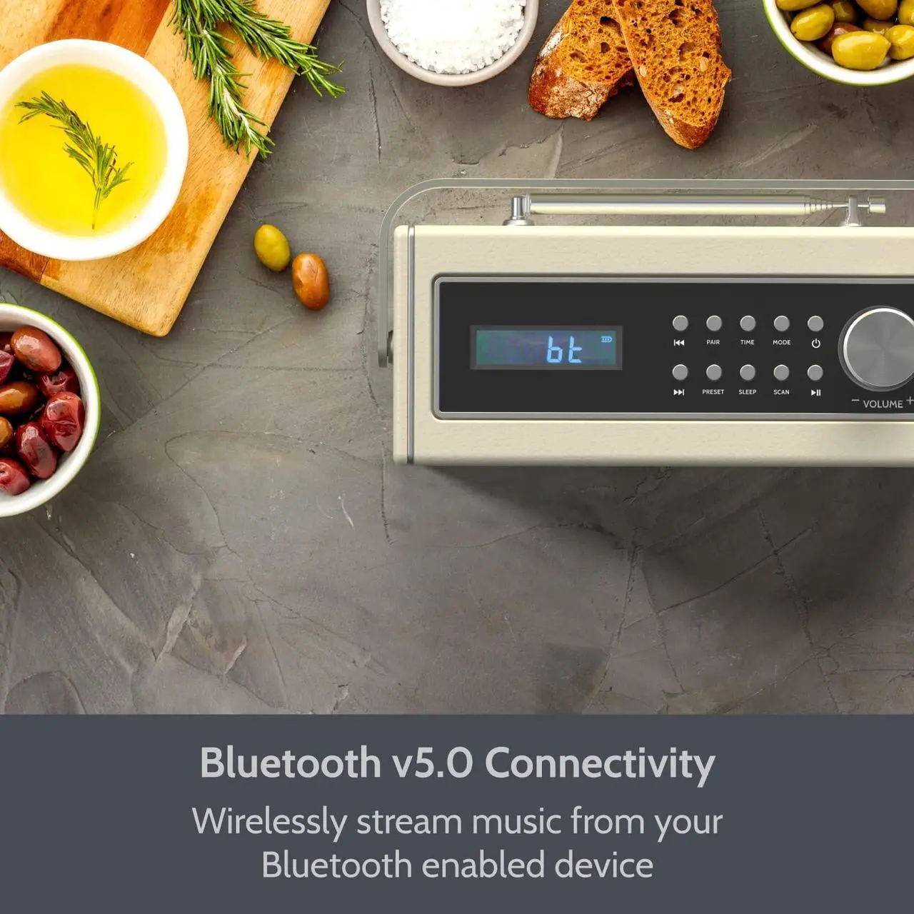 Alt view image 4 of 5 - i-box Epoca, Portable Radio, Bluetooth Speaker, DAB/DAB+, FM Radio, Radio with Bluetooth, Rechargeable Digital Radio, USB Port for 15 Hours Playback, DAB Radio with Bluetooth Stereo Speakers