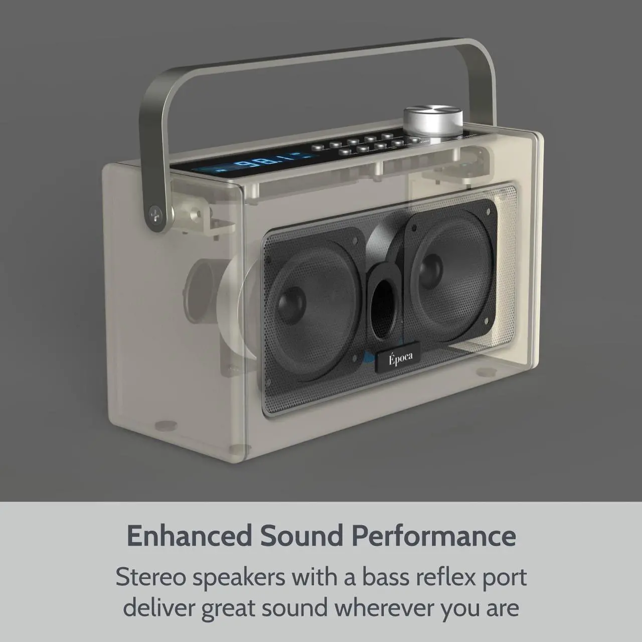 Alt view image 5 of 5 - i-box Epoca, Portable Radio, Bluetooth Speaker, DAB/DAB+, FM Radio, Radio with Bluetooth, Rechargeable Digital Radio, USB Port for 15 Hours Playback, DAB Radio with Bluetooth Stereo Speakers
