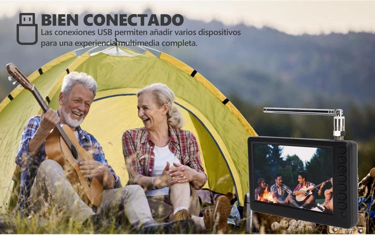 Alt view image 4 of 5 - Portable TV, Pocket Mini Digital ATSC Car Television, 1080p 5 Inch, with 1500mAh Rechargeable Battery, Support USB, TF Card, U Disk, for Outdoor Travel Camping