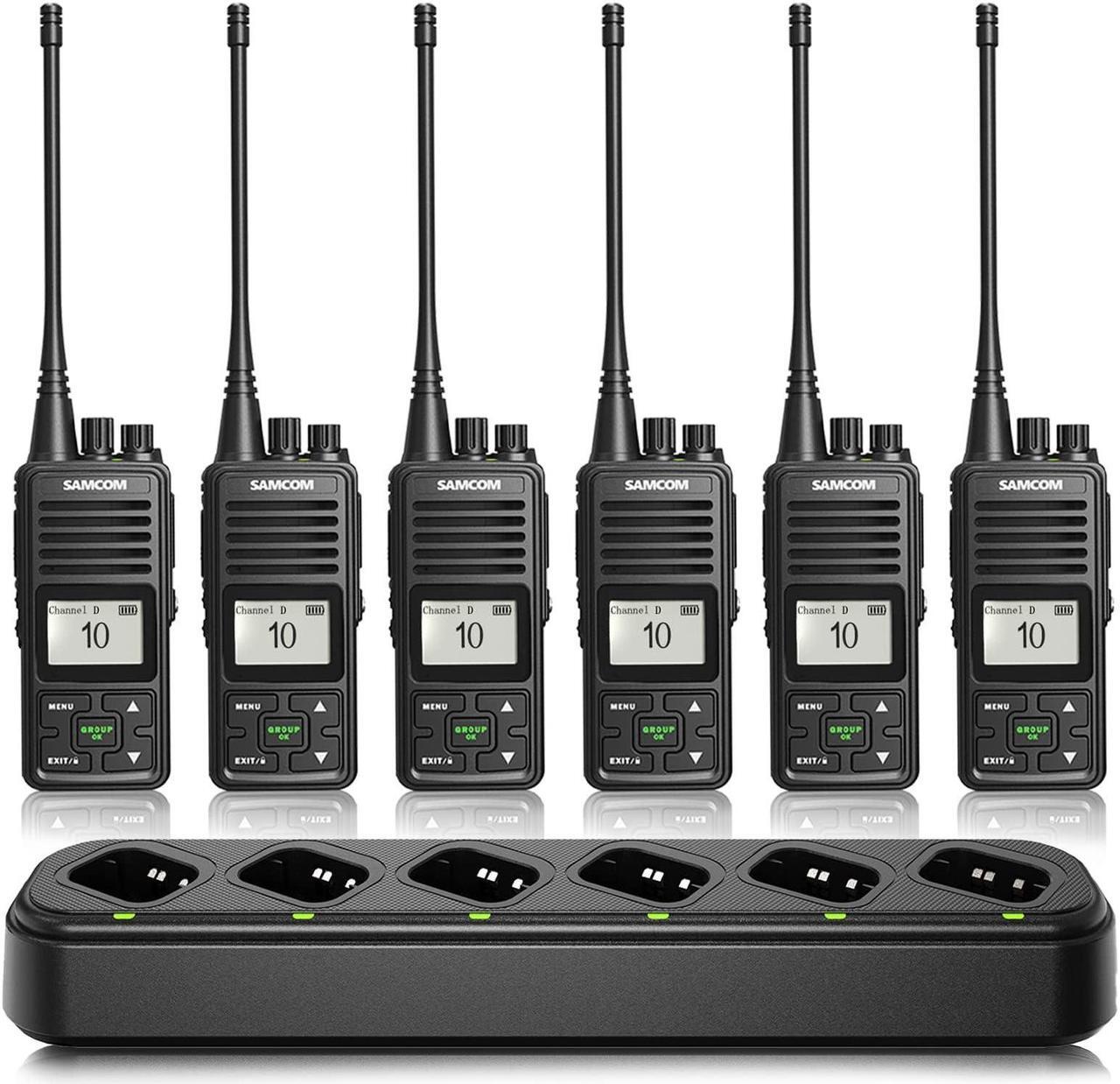 Main image of SAMCOM FPCN10A Two Way Radios with Charging Station, 3000mAh Super Power Battery 2 Way Radios Walkie Talkies, 6 Pcs Heavy Duty Programmable UHF Handheld Radios with 6-in1 Charger Gang