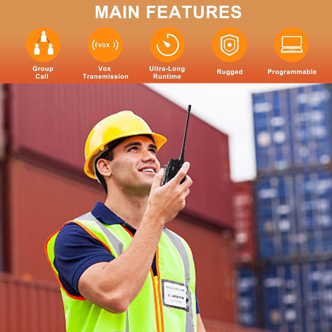 Alt view image 5 of 5 - SAMCOM FPCN10A Two Way Radios with Charging Station, 3000mAh Super Power Battery 2 Way Radios Walkie Talkies, 6 Pcs Heavy Duty Programmable UHF Handheld Radios with 6-in1 Charger Gang