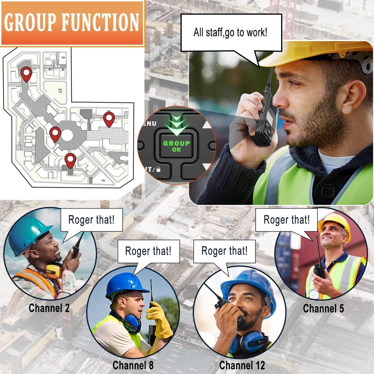Alt view image 3 of 5 - SAMCOM FPCN10A Two Way Radios with Charging Station, 3000mAh Super Power Battery 2 Way Radios Walkie Talkies, 6 Pcs Heavy Duty Programmable UHF Handheld Radios with 6-in1 Charger Gang