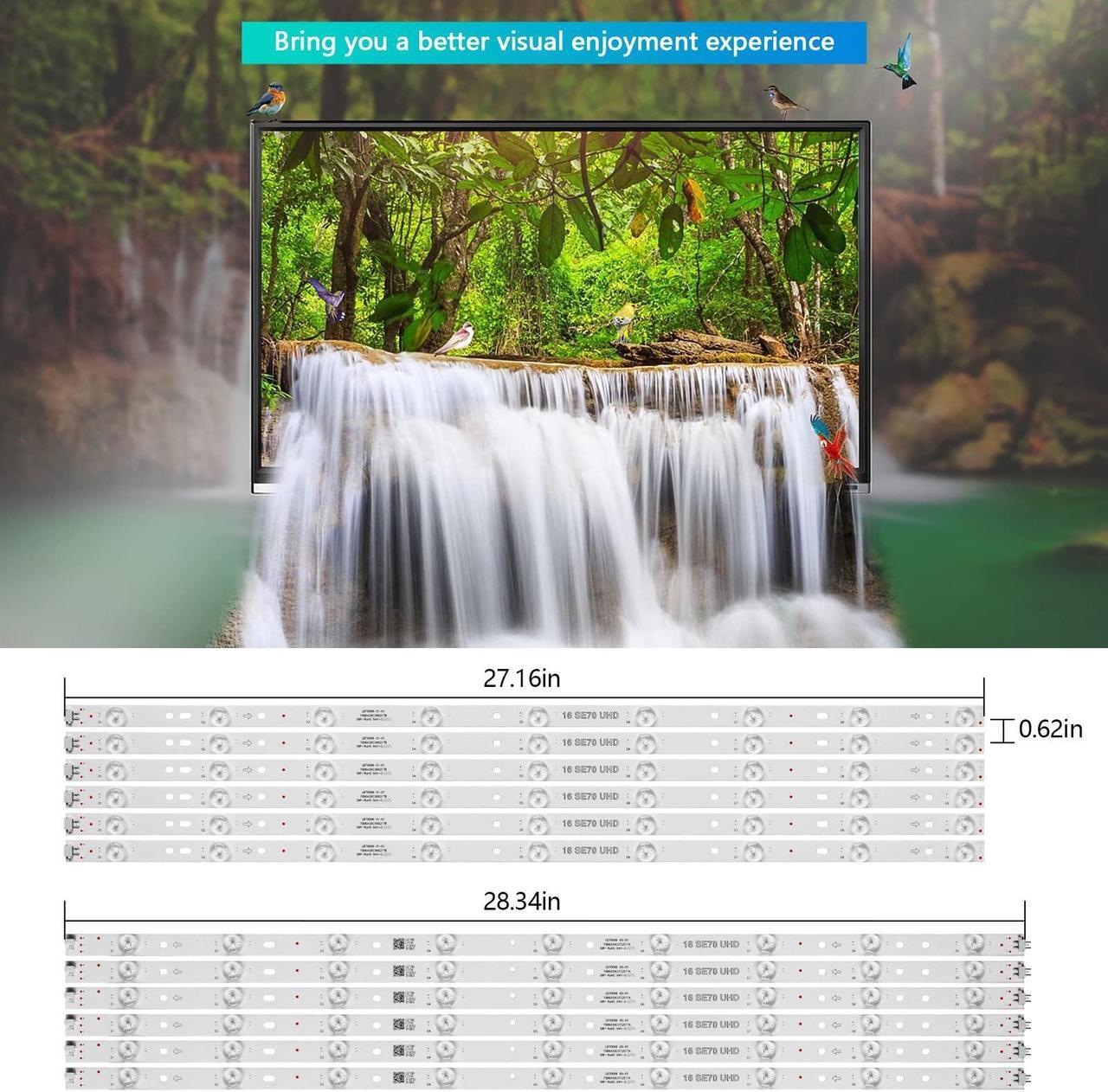 Alt view image 4 of 5 - Seayoo New 12pcs New LB70006 V1_00 | LB70006 V0_01 LED Backlight Strips for Vizio 70" TV E70-E3 E70-E3 LFTRVRCT E70-E3 LFTRVRAS