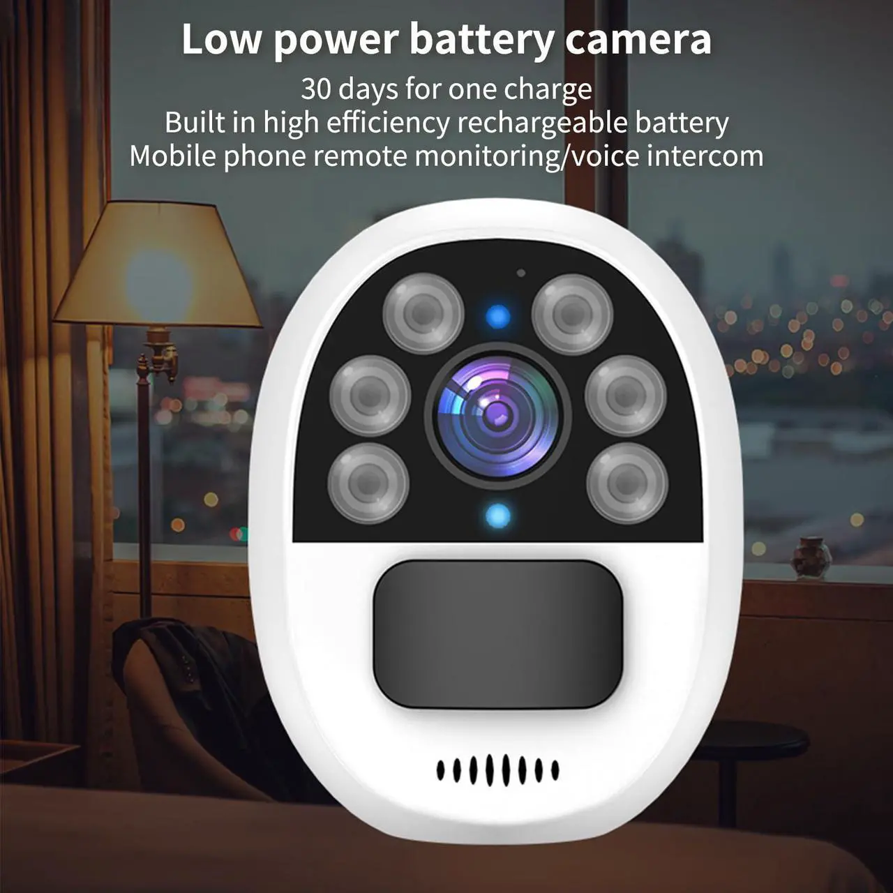 Splenssy 1080P Solar Powered Camera, Waterproof Smart WiFi Camera