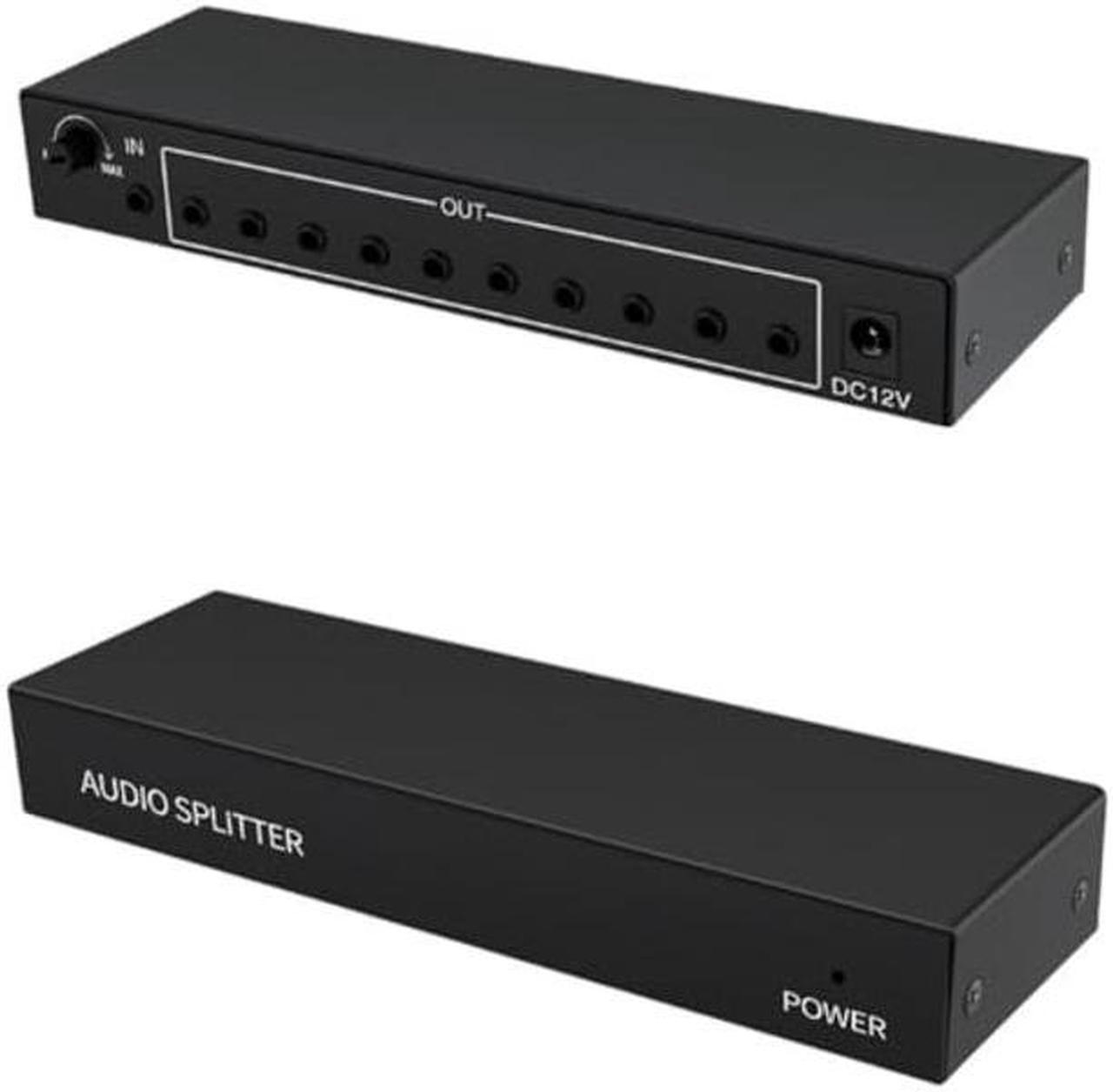 Main image of suckoo 10 Channel 6.35mm TRS or 3.5mm HiFi Audio Headphone Amplifier Splitter 1 in 10 Out 1 in 8 Out Mixer Controller Cell Phone Tablet External 10 Port Stereo Audio Headphone Amplifier Speakers