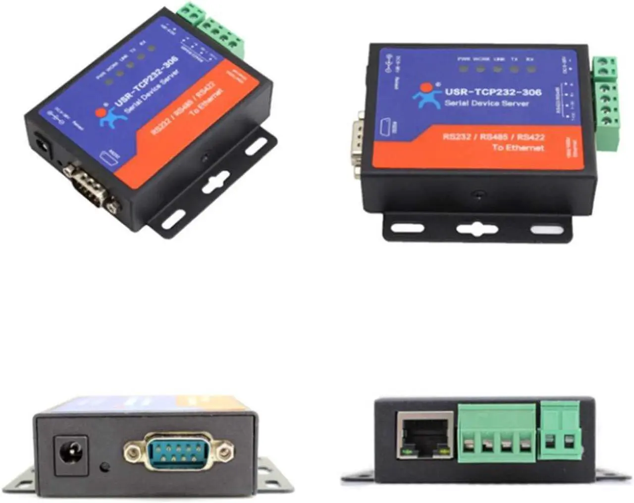 Alt view image 3 of 5 - Single Port Serial Server RS232 RS485 RS422 Serial to Ethernet Converter Transparent Transmission Between RS232/RS485/RS422 Ethernet Serial Data Communication Device (TCP232-306 RS232/485/422 Port)