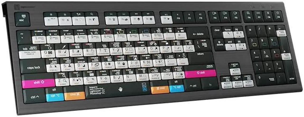 Alt view image 4 of 5 - Logickeyboard Designed for Adobe Photoshop CC and Lightroom CC Compatible with MacOS- Astra 2 Backlit Keyboard # LKB-PSLR-A2M-US