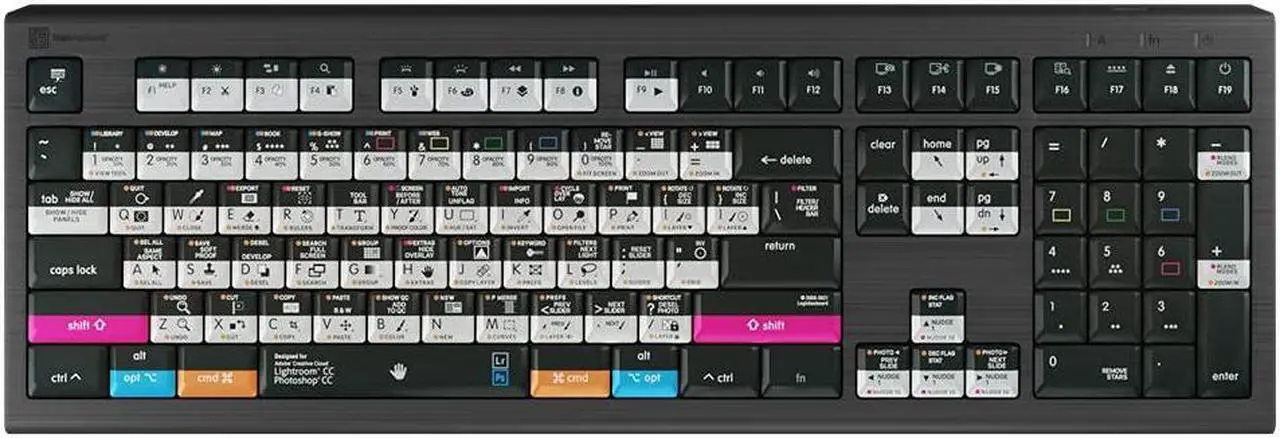 Main image of Logickeyboard Designed for Adobe Photoshop CC and Lightroom CC Compatible with MacOS- Astra 2 Backlit Keyboard # LKB-PSLR-A2M-US
