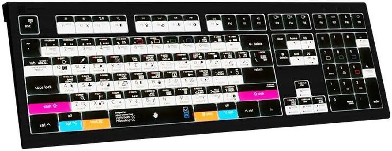 Alt view image 5 of 5 - Logickeyboard Designed for Adobe Photoshop CC and Lightroom CC Compatible with MacOS- Astra 2 Backlit Keyboard # LKB-PSLR-A2M-US