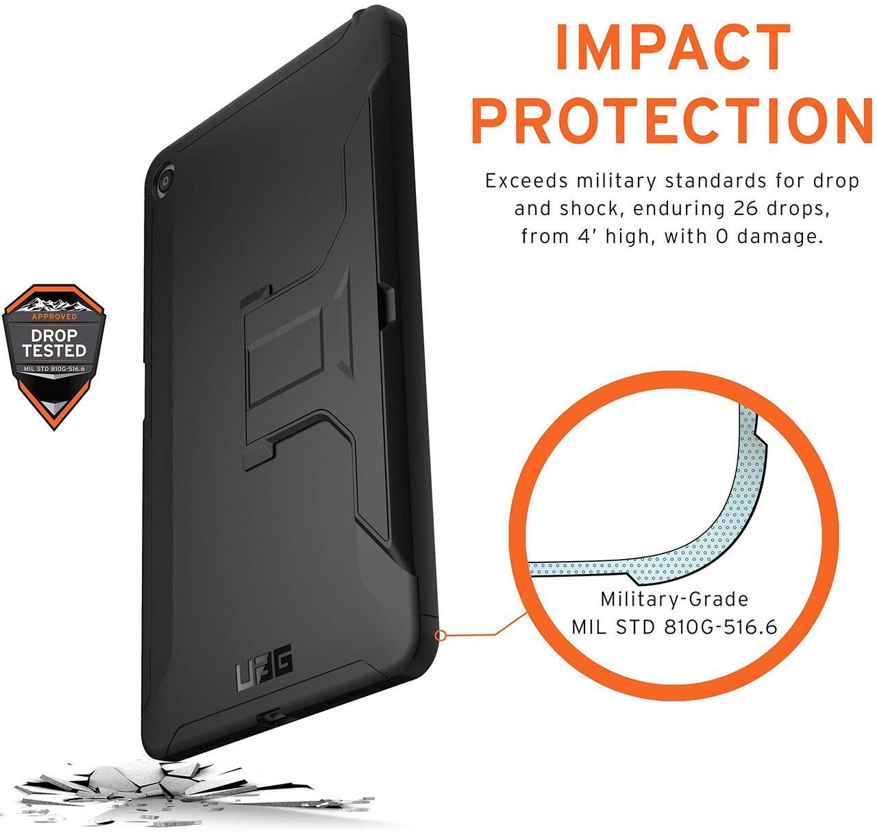 Alt view image 3 of 5 - URBAN ARMOR GEAR UAG LG G Pad 5 10.1, Tablet Case with Built-in Kickstand, Scout Feather-Light Rugged [Black] Military Drop Tested Case