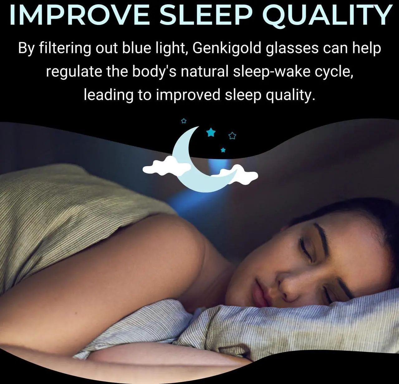 Alt view image 3 of 5 - Genkigold Clear Lenses Blue Light Blocking Glasses:Improve Sleep Quality,Combat Insomnia,Promote Melatonin Production,Ease Dry Eyes,Headaches from for Computer,TV,Present for Women & Men (Clear Frame)