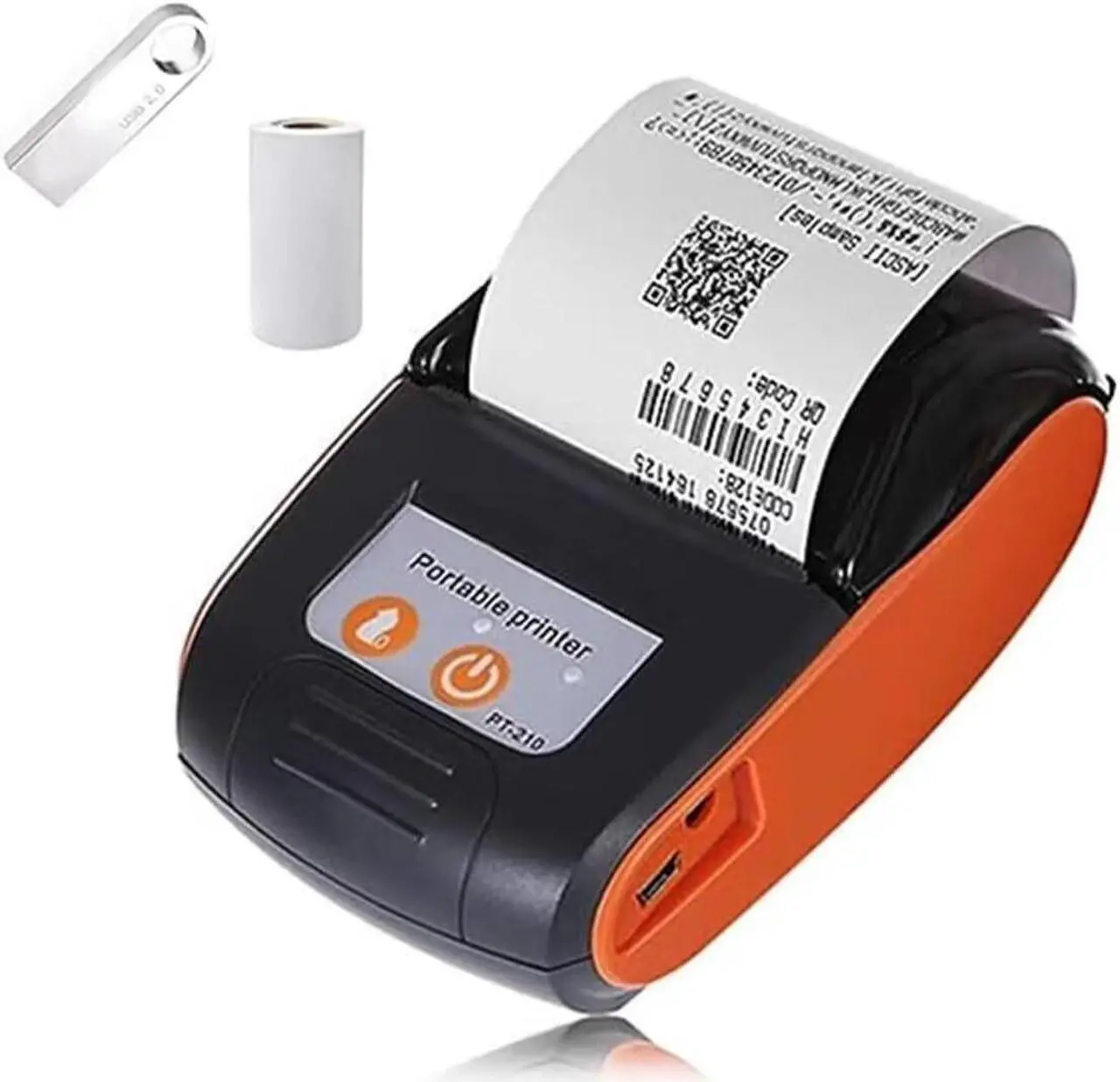 Main image of bluetooth thermal receipt printer 58mm, android wireless portable mini pocket bill pos printer for small business, compatible with WINDOWS/LINUX/Android ,Can't support ios/ipad/MAC(orange color)