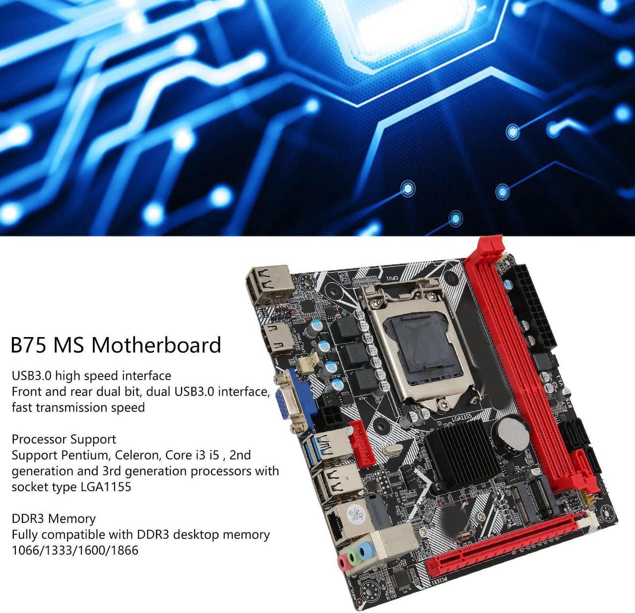 Alt view image 5 of 5 - Lga 1155 Motherboard, Motherboard,B75 Ms Lga 1155 Computer Motherboard Support Ddr3 Memory Nvme M.2 M.2 Usb3.0 Sata3.0 Motherboard Mainboard Mini Motherboard for Pc Motherboard