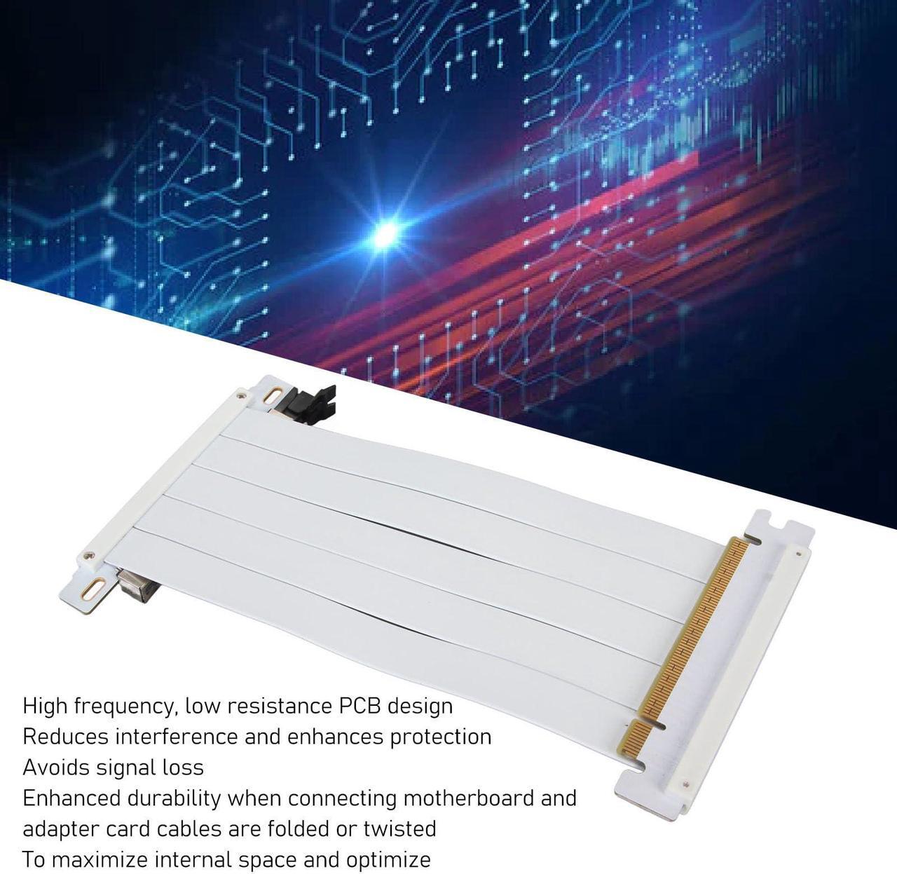 Alt view image 4 of 5 - Ultra PCIE 4.0 X16 Riser Cable, High Speed Flexible Extender Card Extension Port, 180 Degree Adapter, GPU Extension Cable for Graphics Card Vertical Mount for RTX 4090 RX 7900 XT (White)