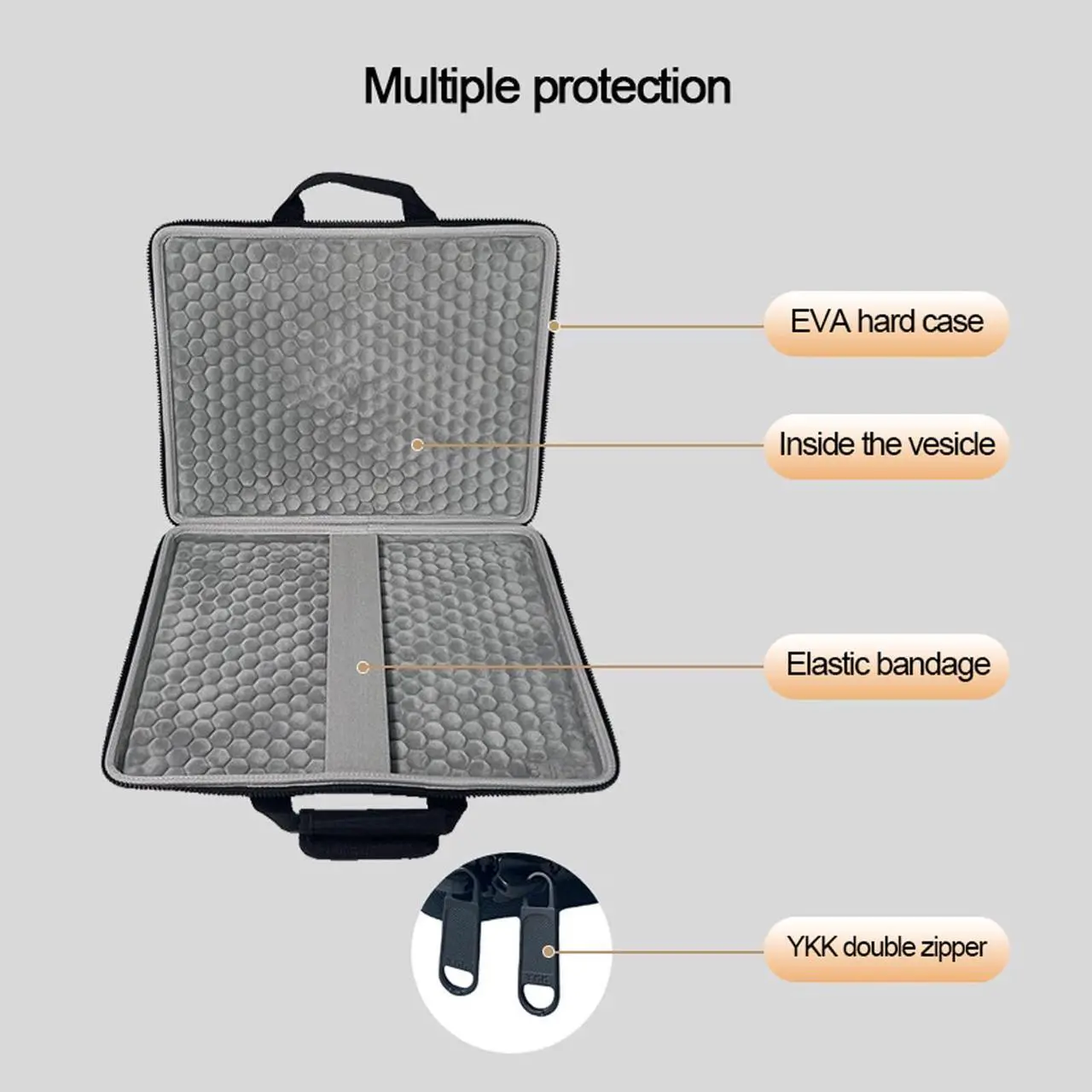 Alt view image 4 of 5 - Tiswell 16inch Hard Laptop Case for Asus Rog Strix G16 2024 Gaming Laptop 16",ThinkPad E16 Business Laptop, Thinkpad i7 Sleeve with Handle, 16inch Gaming Laptop Waterproof Case, Black