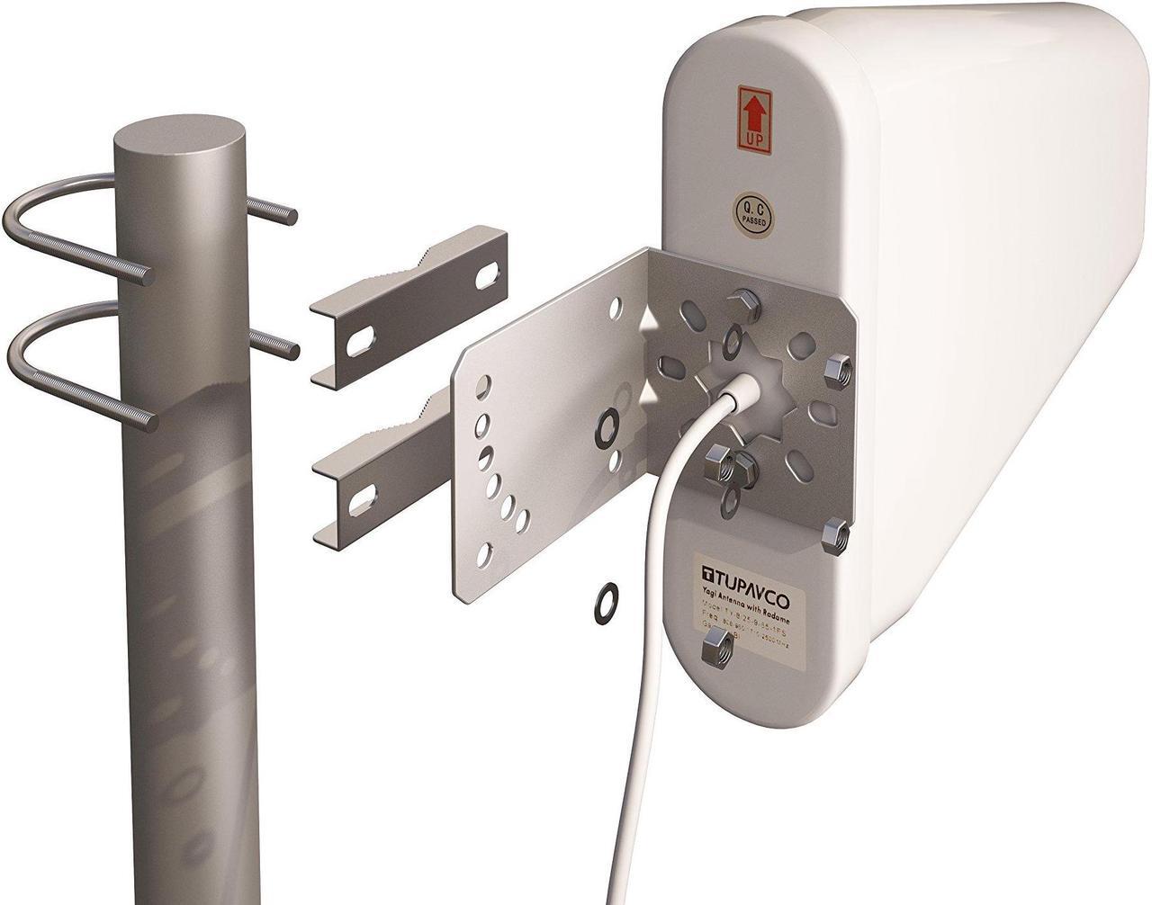 Alt view image 4 of 5 - Yagi Directional Antenna 3G/4G/LTE 9dBi 806MHz-960MHz and 1.7-2.5GHz 2FT Cable w/ 2FT SMA Male Cable to TS-9 Adapter - Cell Phone Signal Log Periodic Cellular - Tupavco TP514