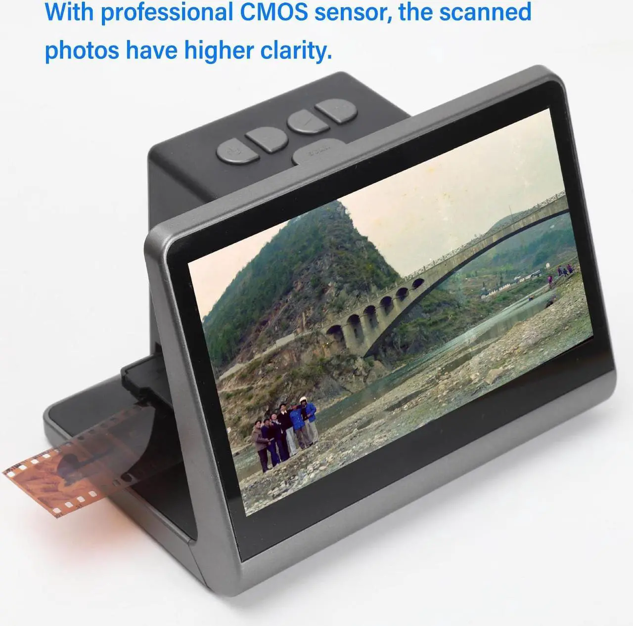 Alt view image 3 of 5 - Digital Film Scanner with Large 5inch LCD Screen, HD Screen Film Slide Scanner Convert 135 126KPK 110 Super 8mm Film Monochrome Slide to 48MP JPEGs