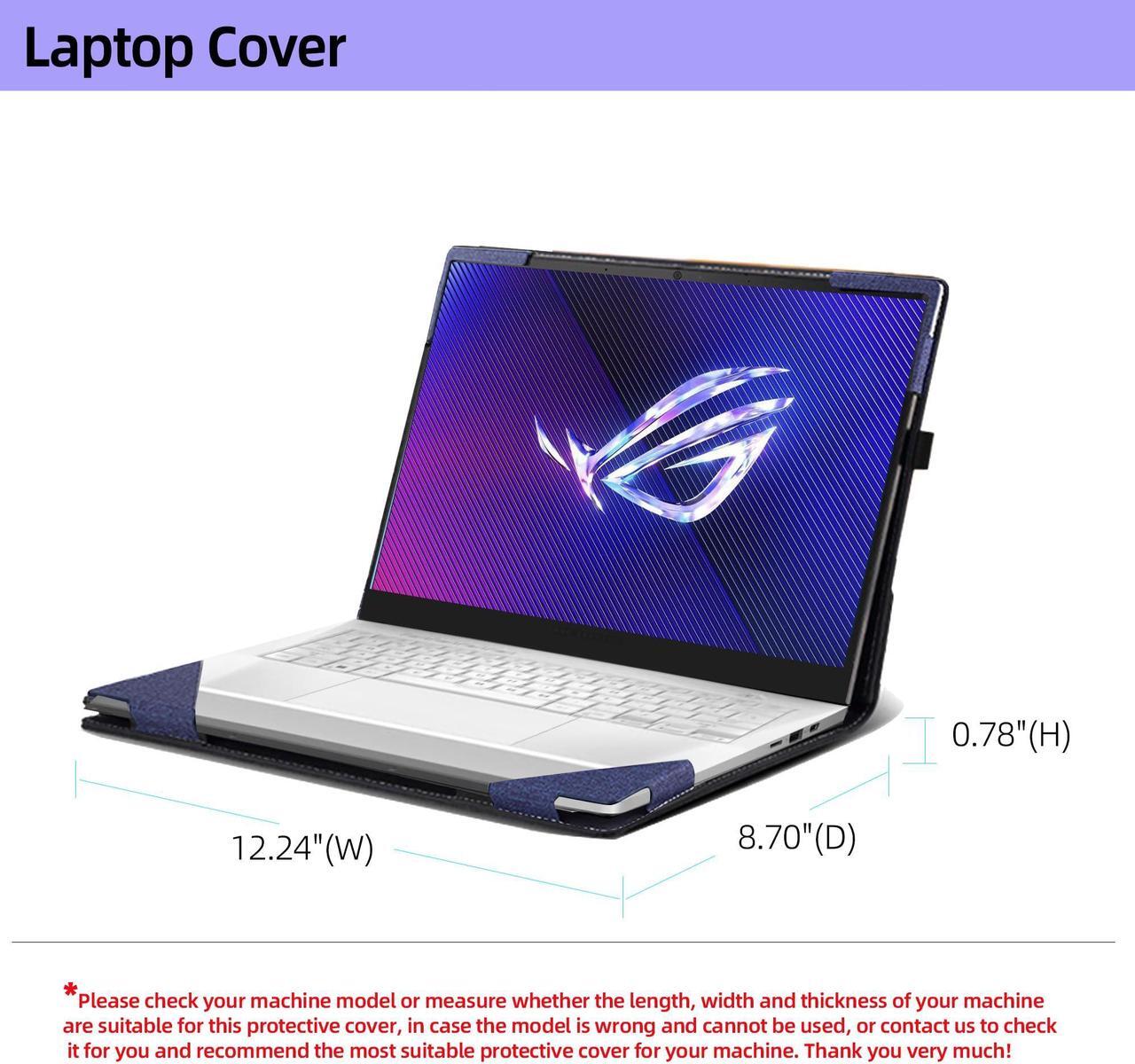 Alt view image 4 of 5 - Laptop Cover for ASUS ROG Zephyrus - G14(2024) GA403 | GA403UV | GA403UI | All-Inclusive Drop-Proof Case 14" PU Leather Inner Pocket Cover (Blue)