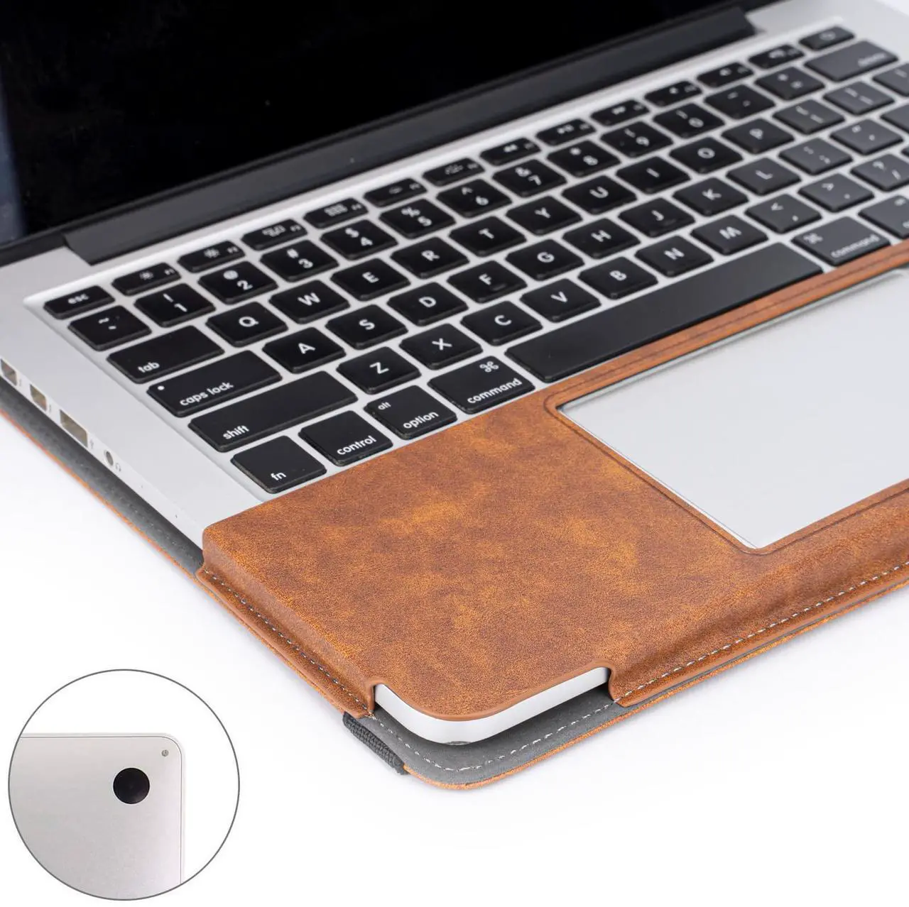 Alt view image 5 of 5 - TYTX Compatible with MacBook Pro 14 Inch Leather Case 2024 2023 2022 2021 Release M4 A3112 A3185 A3401 M3 A2918 A2992 M2 A2779 M1 A2442, Protective Folio Book Cover with Keyboard Cover, Brown