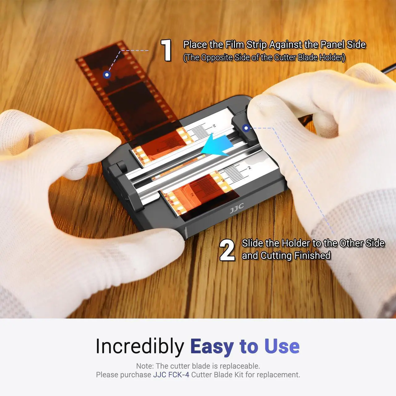 Alt view image 4 of 5 - Negative Slide Film Cutter with Soft-Tipped Nozzle Air Blower for 35mm 120 Format Film Strip