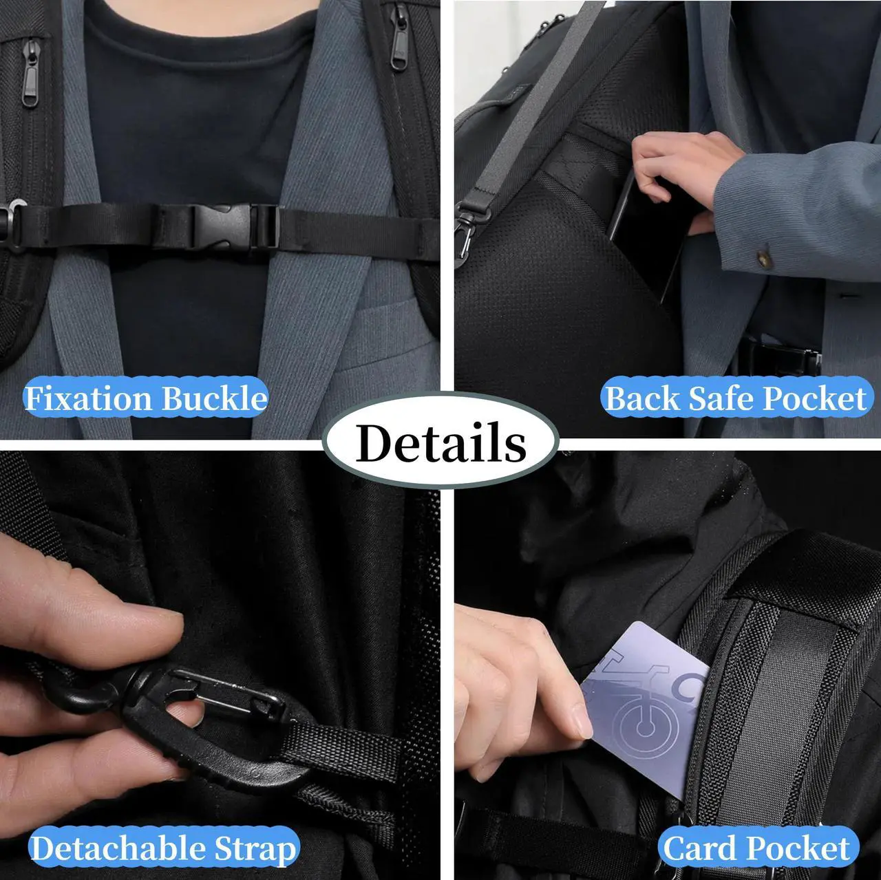 Alt view image 5 of 5 - BASICPOWER Carry On Backpack for Men Women, TSA Flight Approved 15.6 Inch Laptop Business Work Backpack for Weekender Travel