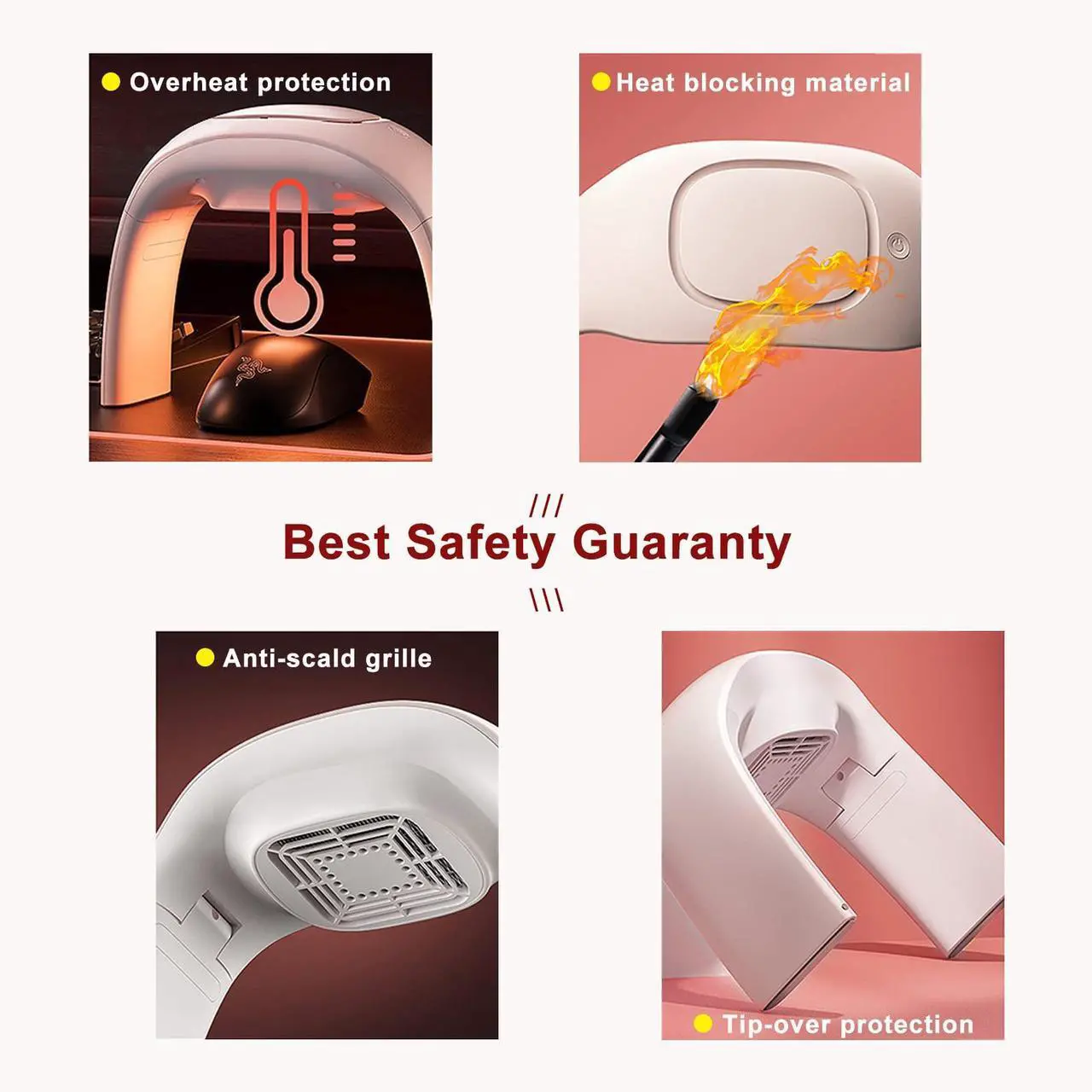 Alt view image 4 of 5 - Heated Mouse Pad Hand Warmer,Adjustable Temperature Small Space Heater for Office,Foldable Desk Heater for Office Quiet Small,Portable Electric Space Heaters for Indoor Use,110V 100W (White)