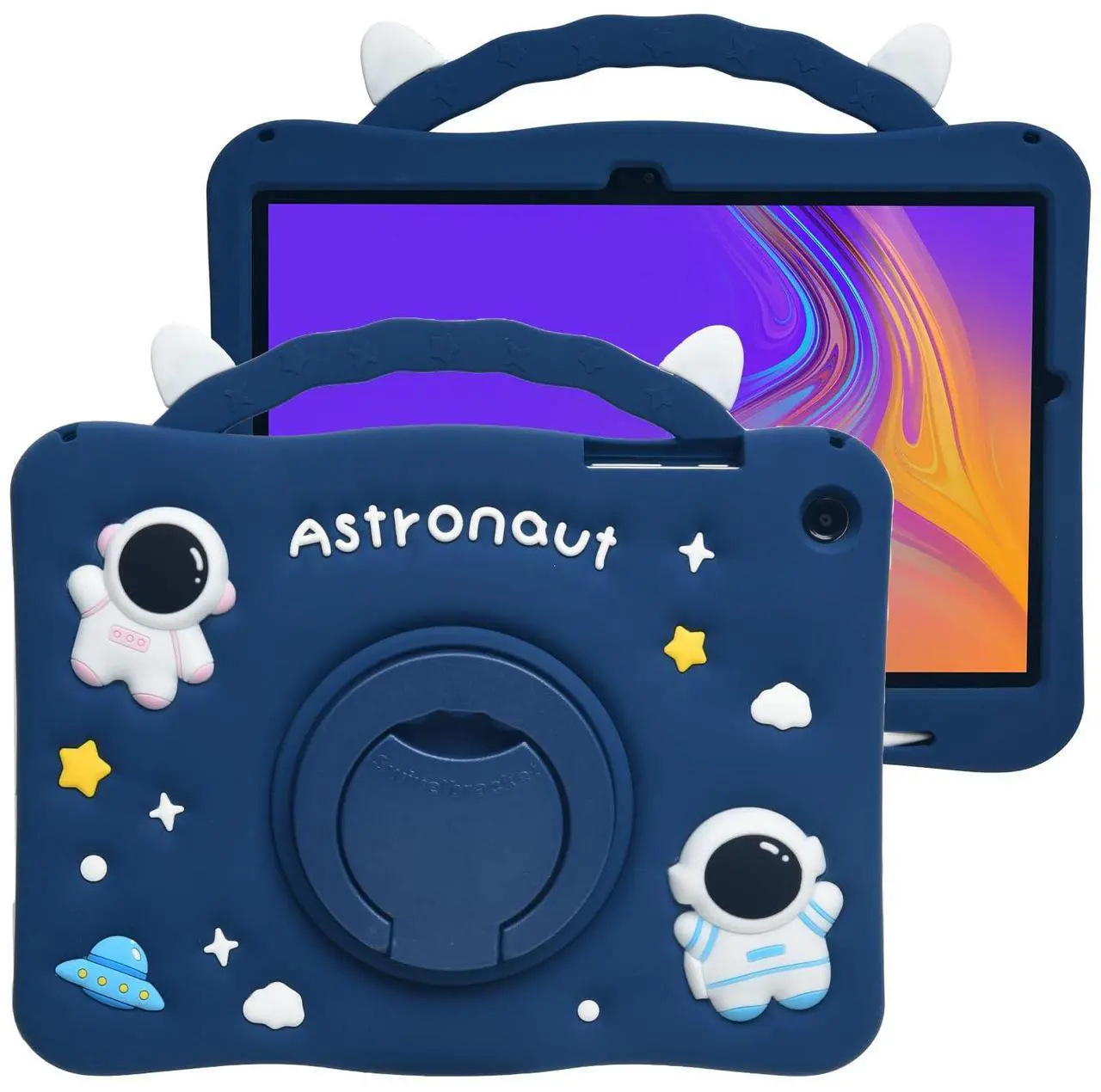 Main image of Cartoon Case for iPad 10.2"/iPad Pro 10.5"/ iPad Air 3,MONEHOYSY Cute Soft Silicone Kickstand [Drop Proof,Shock Proof,Anti Slip] Back Stand Cover Case for Kids Children Teens Girls Boys (Astronaut)