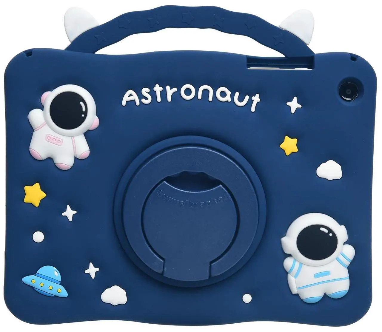 Alt view image 2 of 4 - Cartoon Case for iPad 10.2"/iPad Pro 10.5"/ iPad Air 3,MONEHOYSY Cute Soft Silicone Kickstand [Drop Proof,Shock Proof,Anti Slip] Back Stand Cover Case for Kids Children Teens Girls Boys (Astronaut)