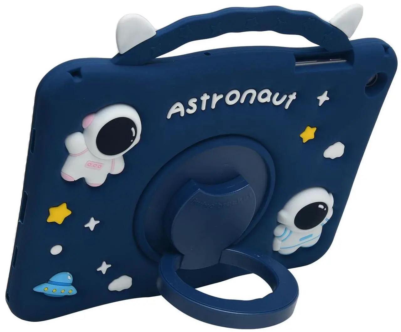 Alt view image 4 of 4 - Cartoon Case for iPad 10.2"/iPad Pro 10.5"/ iPad Air 3,MONEHOYSY Cute Soft Silicone Kickstand [Drop Proof,Shock Proof,Anti Slip] Back Stand Cover Case for Kids Children Teens Girls Boys (Astronaut)