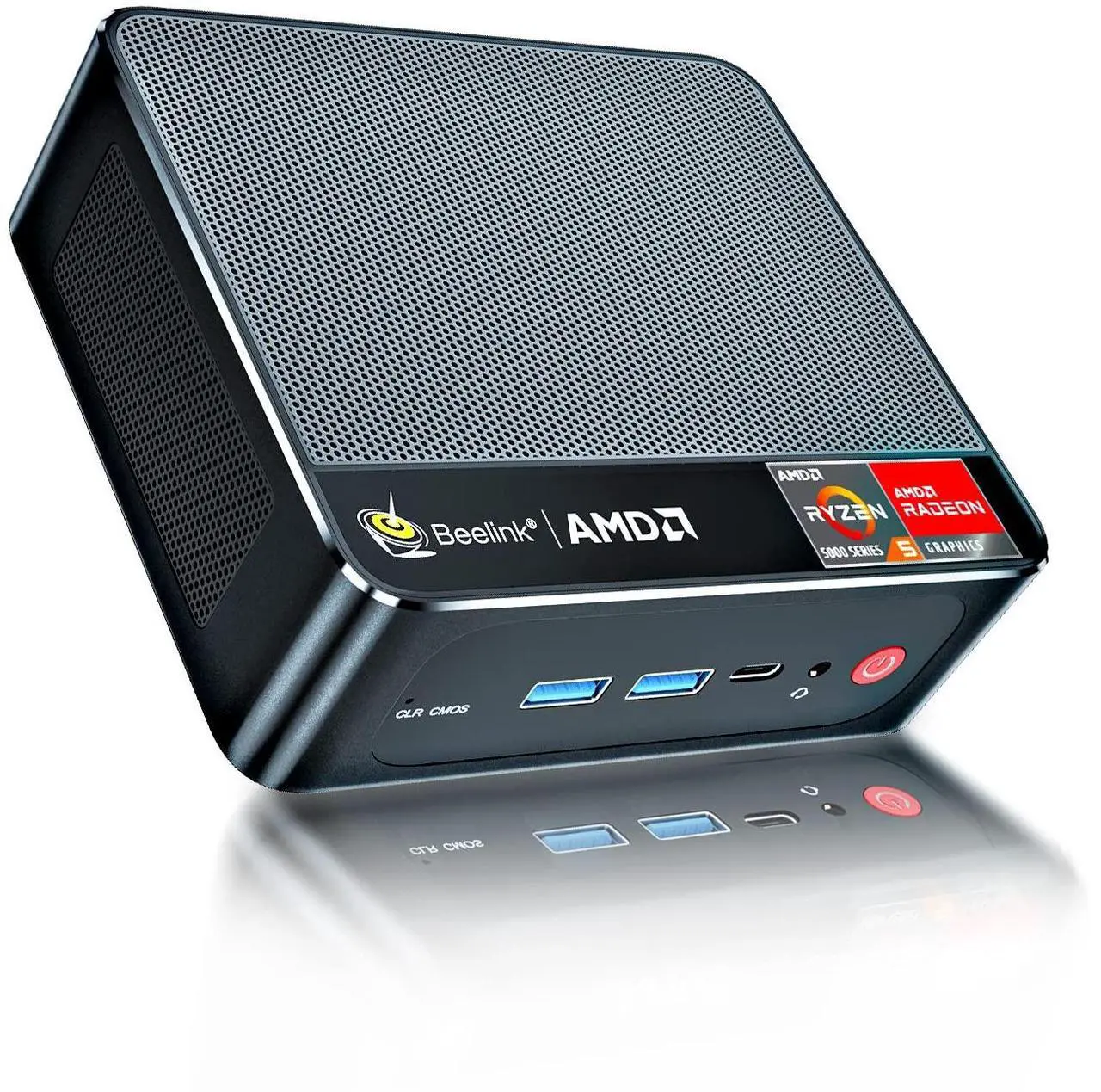 Main image of Beelink SER5 PRO Mini PC,AMD Ryzen 5 5600H(up to 4.2GHz,6C/12T),16G DDR4 RAM(3200MHz)/500GB M.2 PCIe3.0 NVMe SSD Mini Computer,Supports 4K Three-Screen Display/WiFi 6/BT5.2
