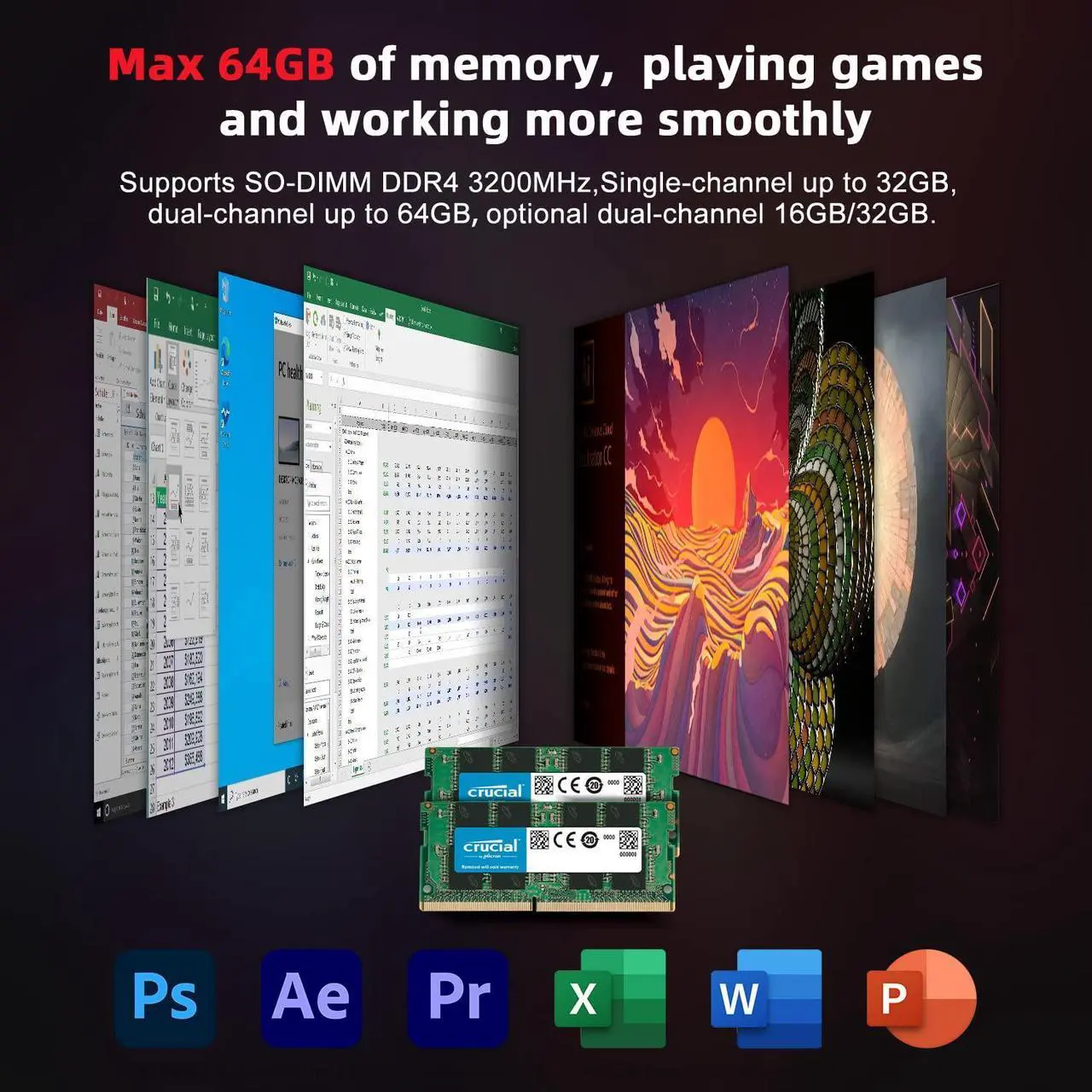 Alt view image 5 of 5 - Beelink SER5 PRO Mini PC,AMD Ryzen 5 5600H(up to 4.2GHz,6C/12T),16G DDR4 RAM(3200MHz)/500GB M.2 PCIe3.0 NVMe SSD Mini Computer,Supports 4K Three-Screen Display/WiFi 6/BT5.2