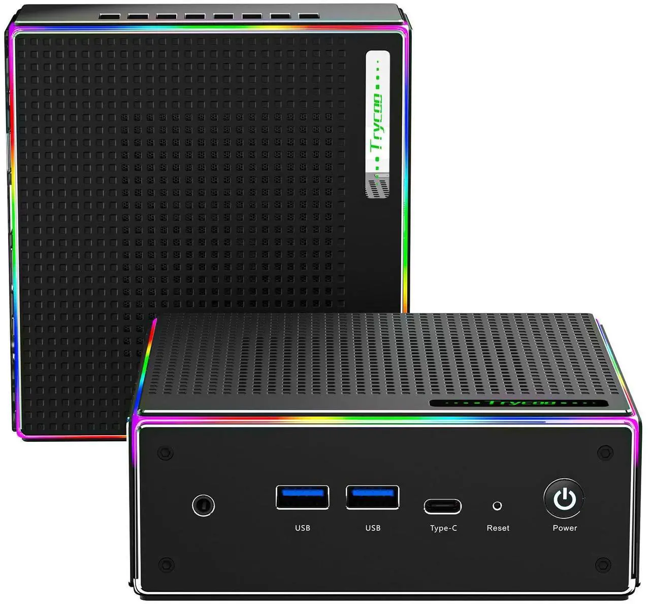 Main image of Trycoo HA-4 Mini PC, AMD Ryzen 9 7940HS(5.2GHz) 8C/16T Mini Computer,32GB DDR5 RAM 1TB NVMe SSD,WiFi 6/BT 5.2/HD/DP/Full Function Type-C/RJ45/TDP up to 65W,Support 64GB RAM and 4TB SSD Extensions