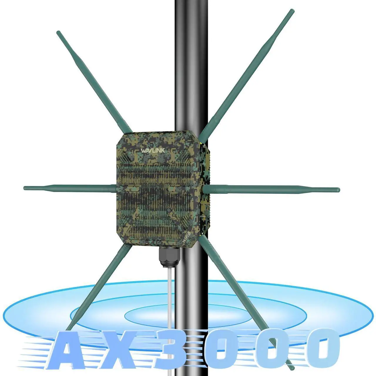Main image of WAVLINK AX3000 WiFi6 Outdoor WiFi Extender, Dual Band 5G+2.4G WiFi 6 Outdoor Wireless Access Point Weatherproof WiFi Repeater, Router, 802.3at Active POE, 6X 7dBi Intennas,Work with Starlink