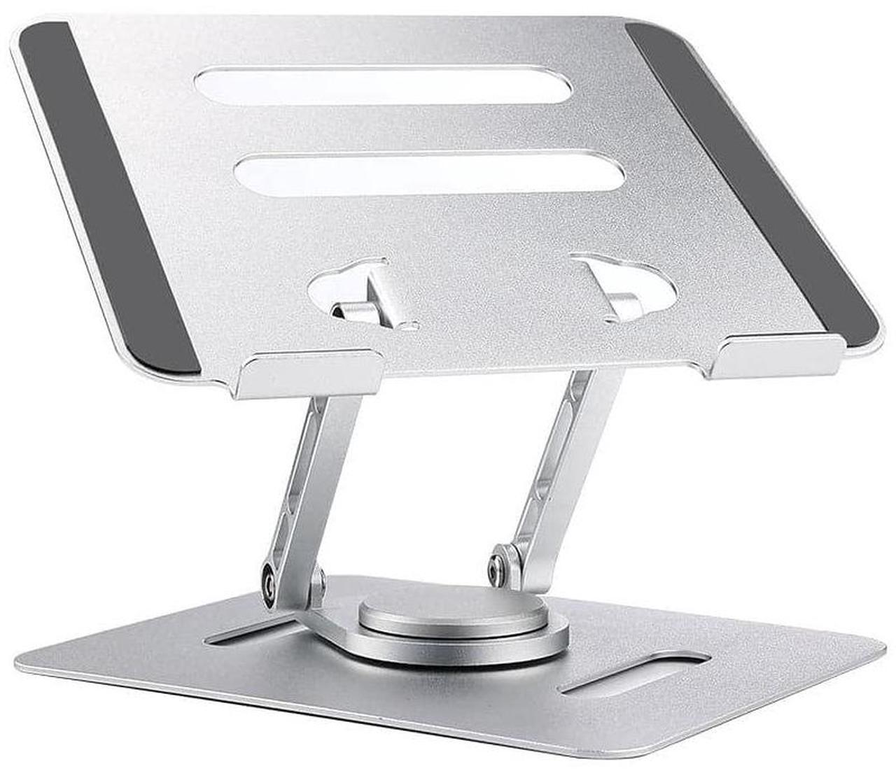 Alt view image 3 of 5 - UPERFECT Portable Monitor Stand, Adjustable Laptop Stand with 360 Rotating Base, Ergonomic Laptop Riser for Desk, Heavy Duty Aluminum Stand for 7-22 Inch Monitor/Laptops/Tablet, Silver