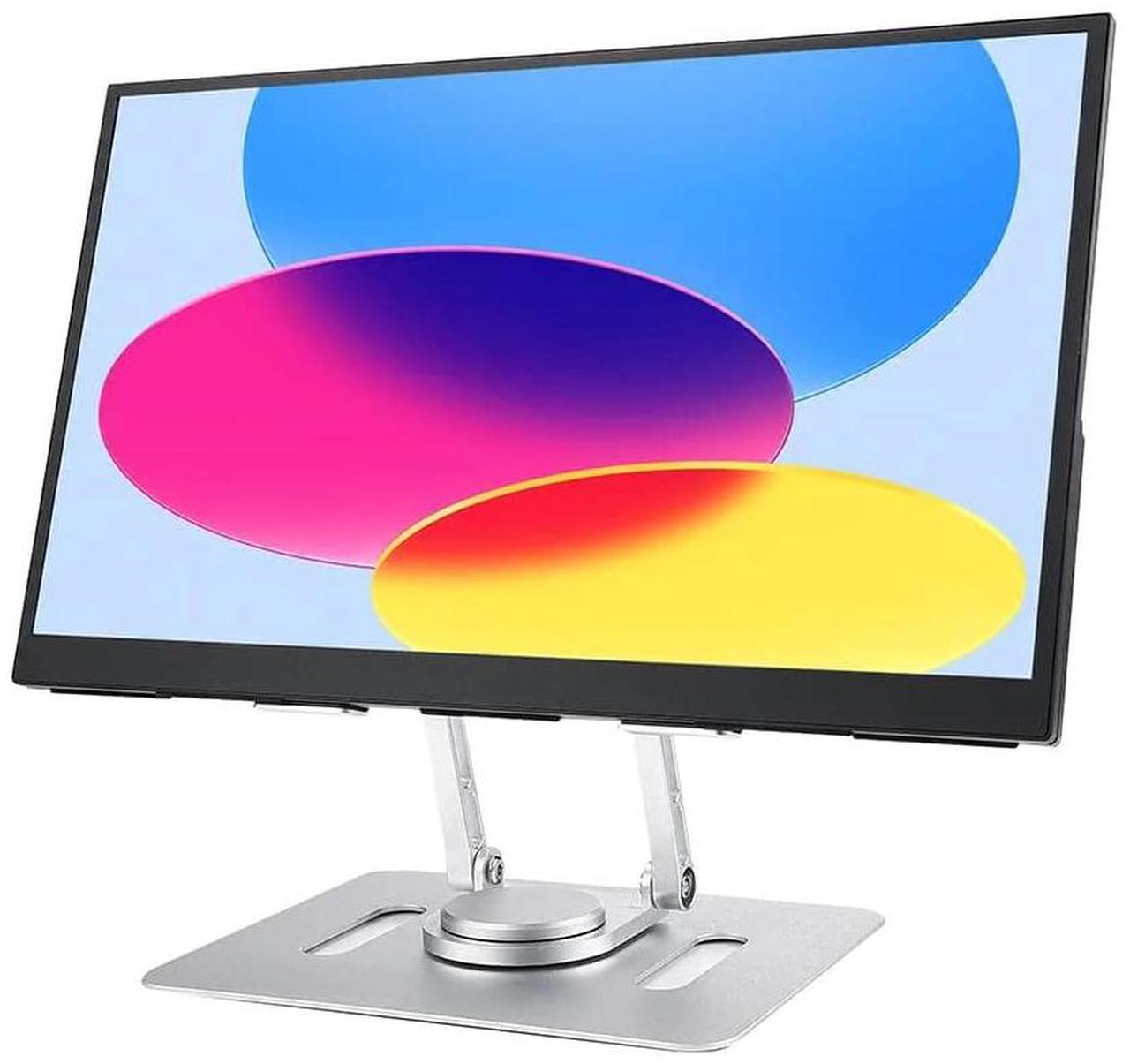 Alt view image 2 of 5 - UPERFECT Portable Monitor Stand, Adjustable Laptop Stand with 360 Rotating Base, Ergonomic Laptop Riser for Desk, Heavy Duty Aluminum Stand for 7-22 Inch Monitor/Laptops/Tablet, Silver