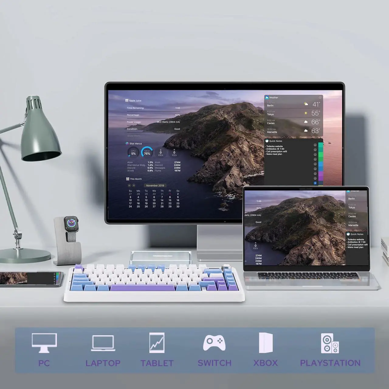 Alt view image 3 of 5 - EPOMAKER X Aula F75 MAX Wireless Mechanical Keyboard Reaper Switch+35 Pieces Sea Salt Silent Mechanical Keyboard Switches Set