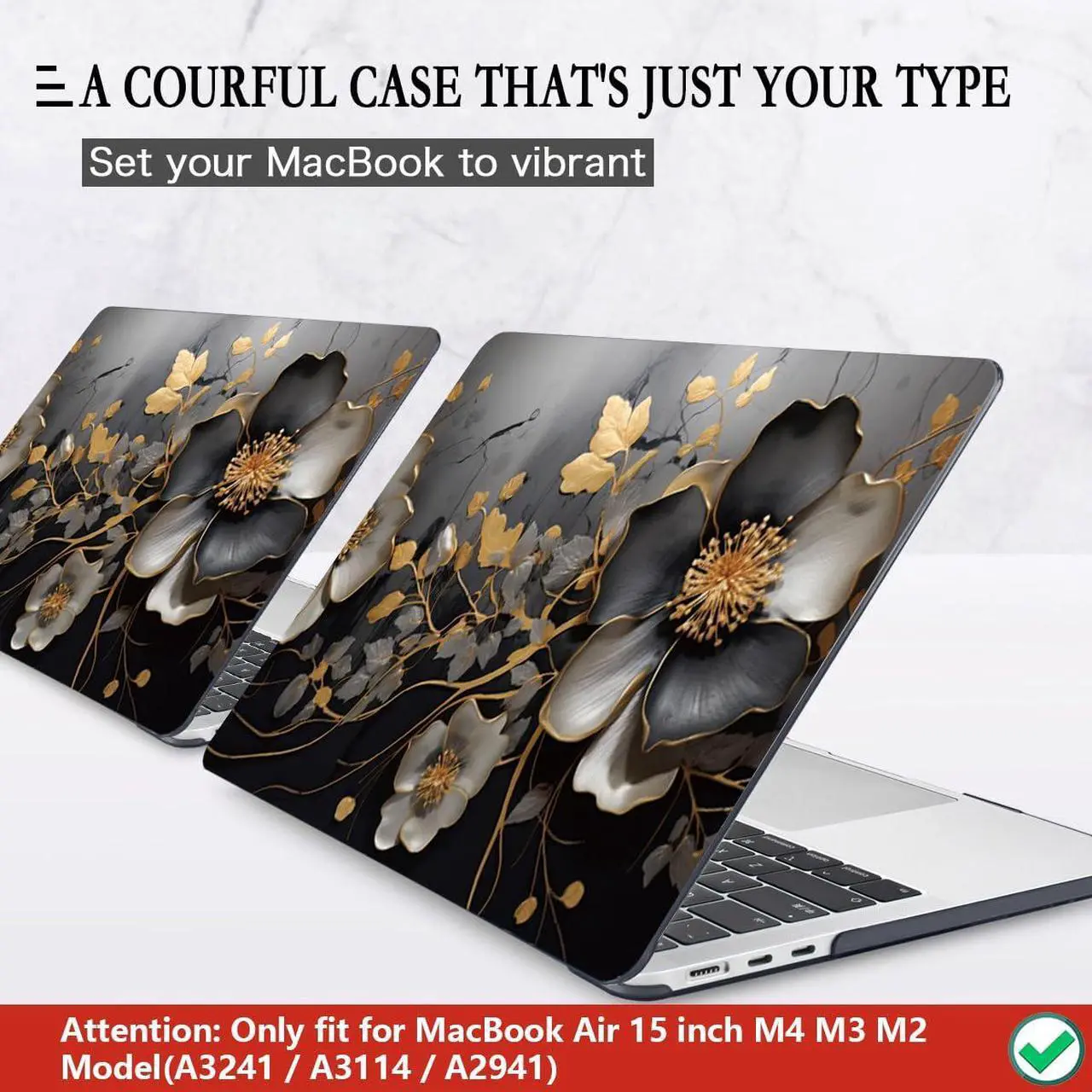 Alt view image 3 of 5 - CISSOOK Compatible with MacBook Air 15 inch Case 2023 2024 2025 Release M4 A3241 M3 A3114 M2 A2941, Plastic Hard Shell &Keyboard Cover &Screen Protector, Abstract Oil Painting