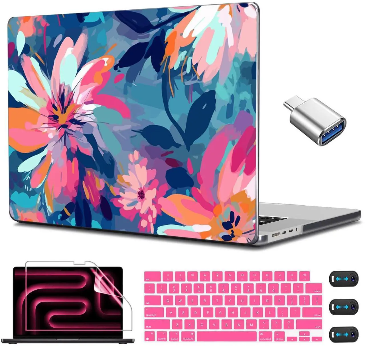 Main image of CISSOOK Compatible with MacBook Air 15 inch Case 2025 2024 2023 Release M4 M3 M2 Chip A2941 A3114 A3241, Plastic Hard Shell Case with Keyboard Cover & Screen Protector, Muti-Color Painting