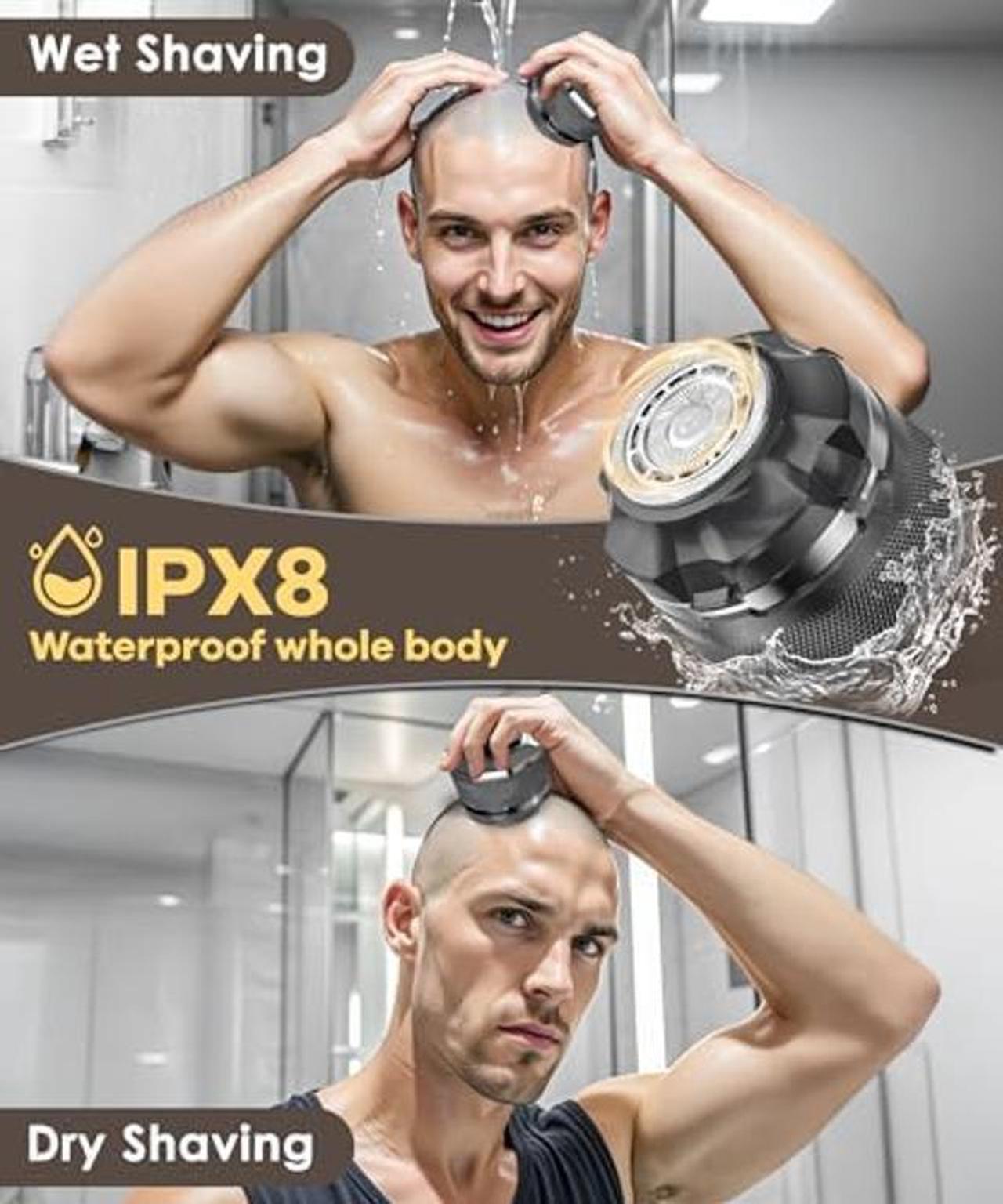 Alt view image 2 of 5 - Head Shavers for Bald Men Magnetic Single Blade Electric Shaver with Super Large Blade 10000 RPM Motor IPX8 Waterproof LED Display,Head Shaver (Gray)